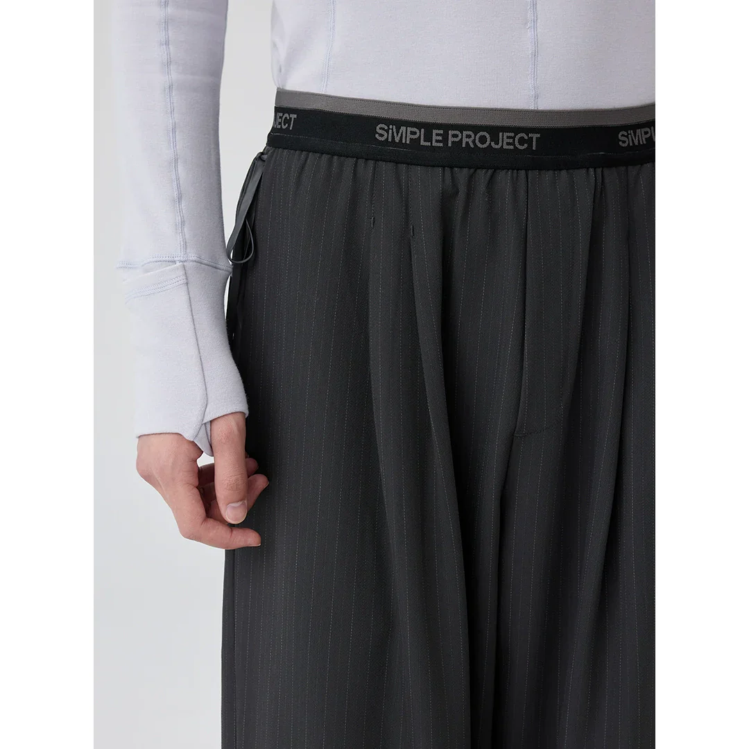 Logo Pinstripe Wide-Leg Trousers - Image 4