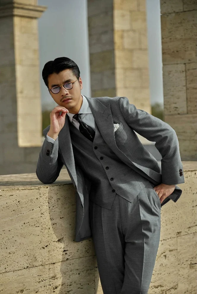 London Grey Merino Wool Blazer