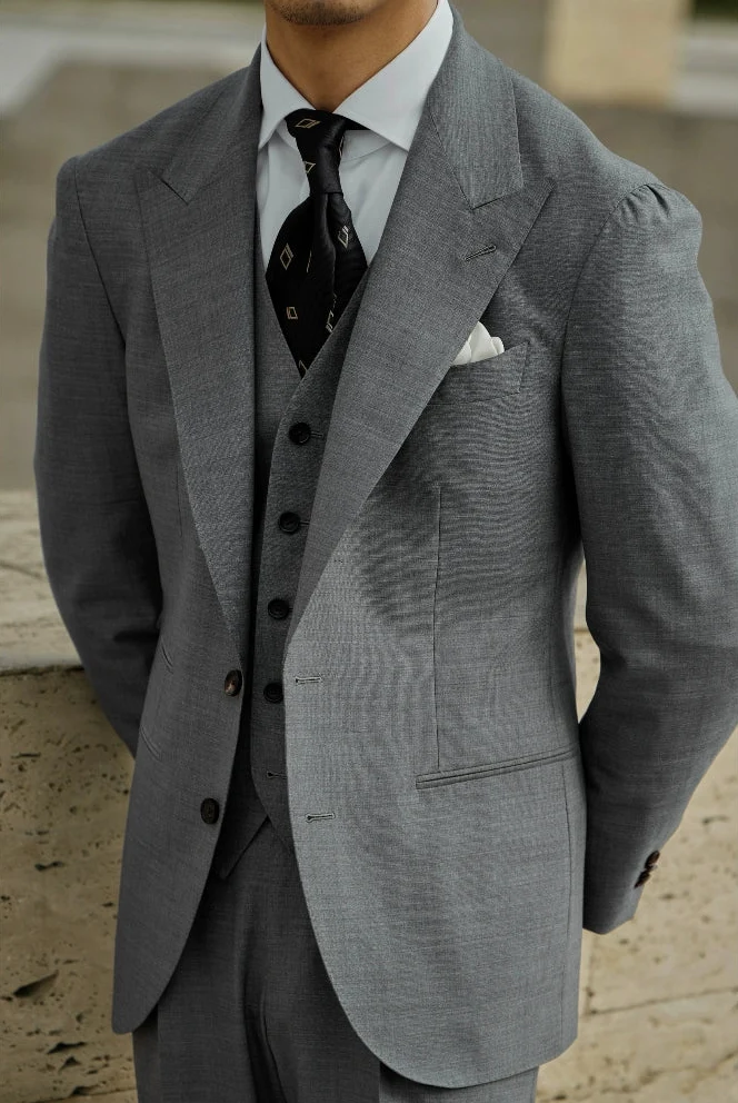 London Grey Merino Wool Blazer - Image 3