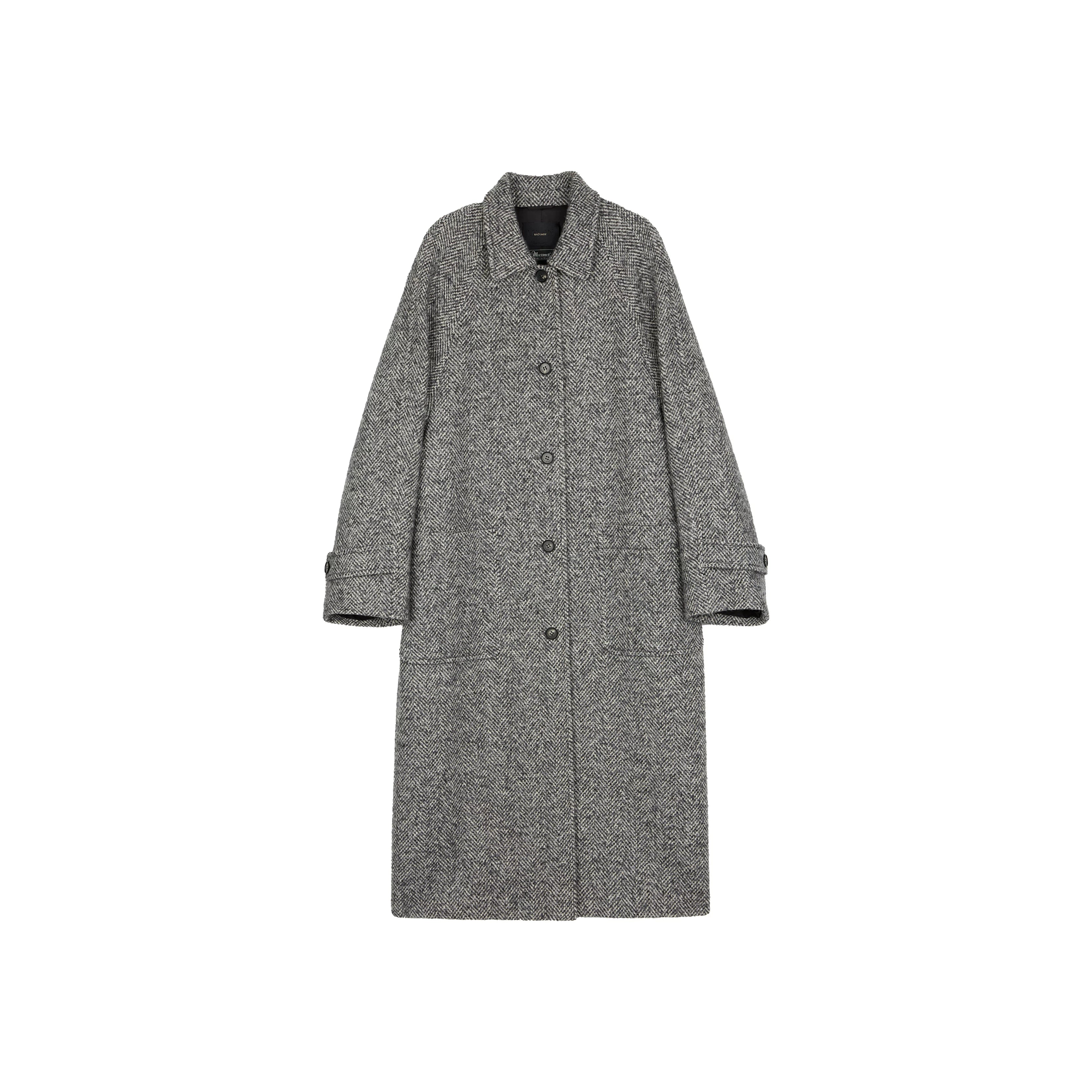 Long Herringbone Coat - Image 2