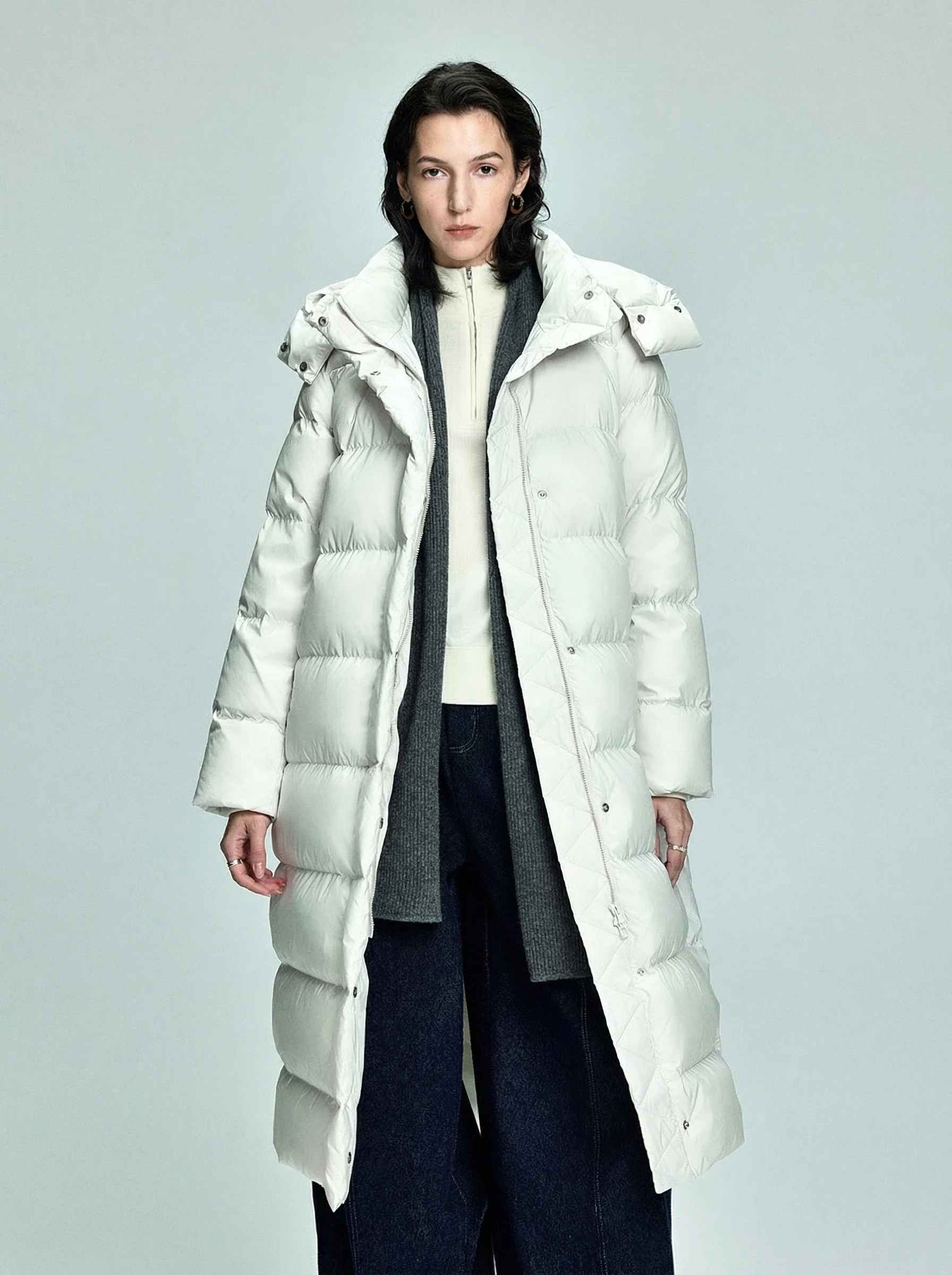 Long Hooded Down Coat - Image 3