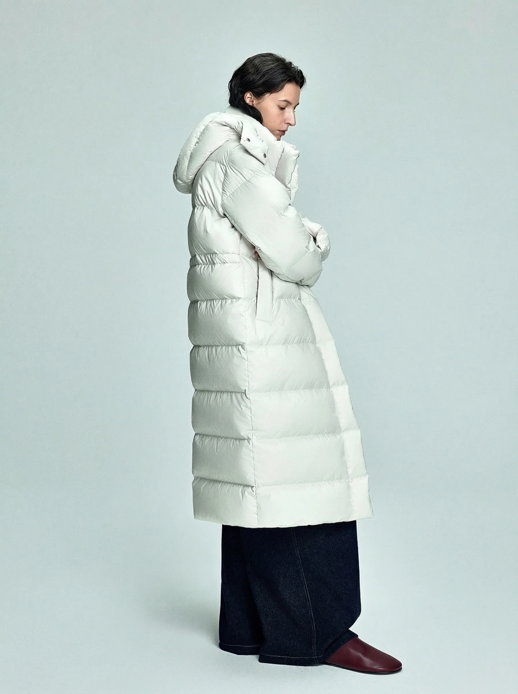 Long Hooded Down Coat - Image 4