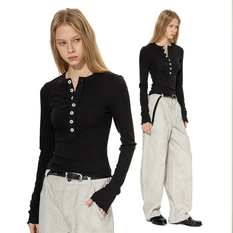 Long-Sleeve Henley Top - Image 2