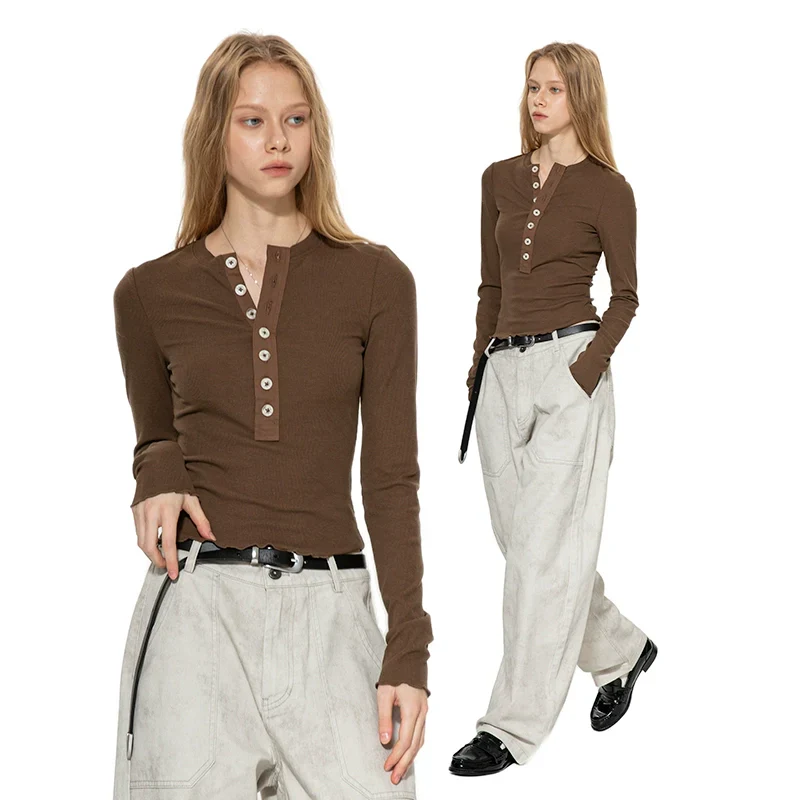 Long-Sleeve Henley Top - Image 3