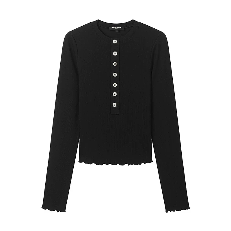 Long-Sleeve Henley Top - Image 5