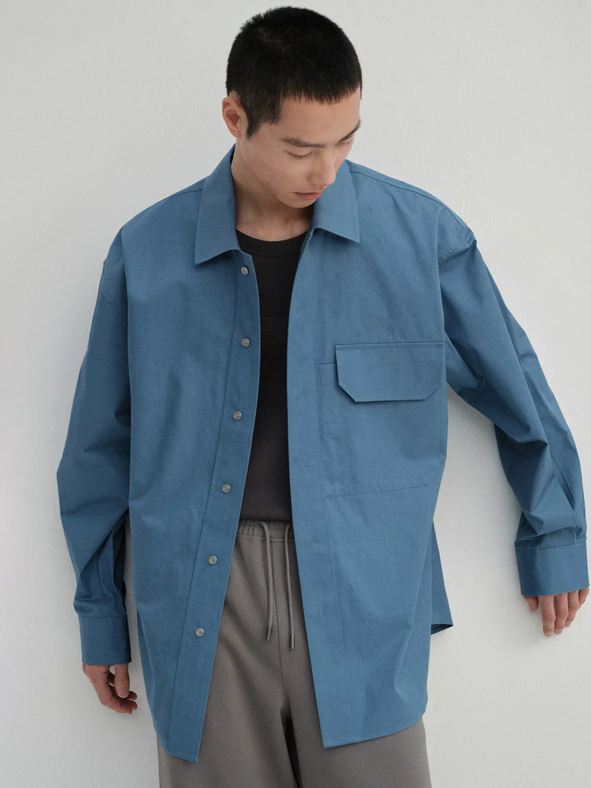 Long-Staple Cotton Wide Placket Overshirt - Image 5
