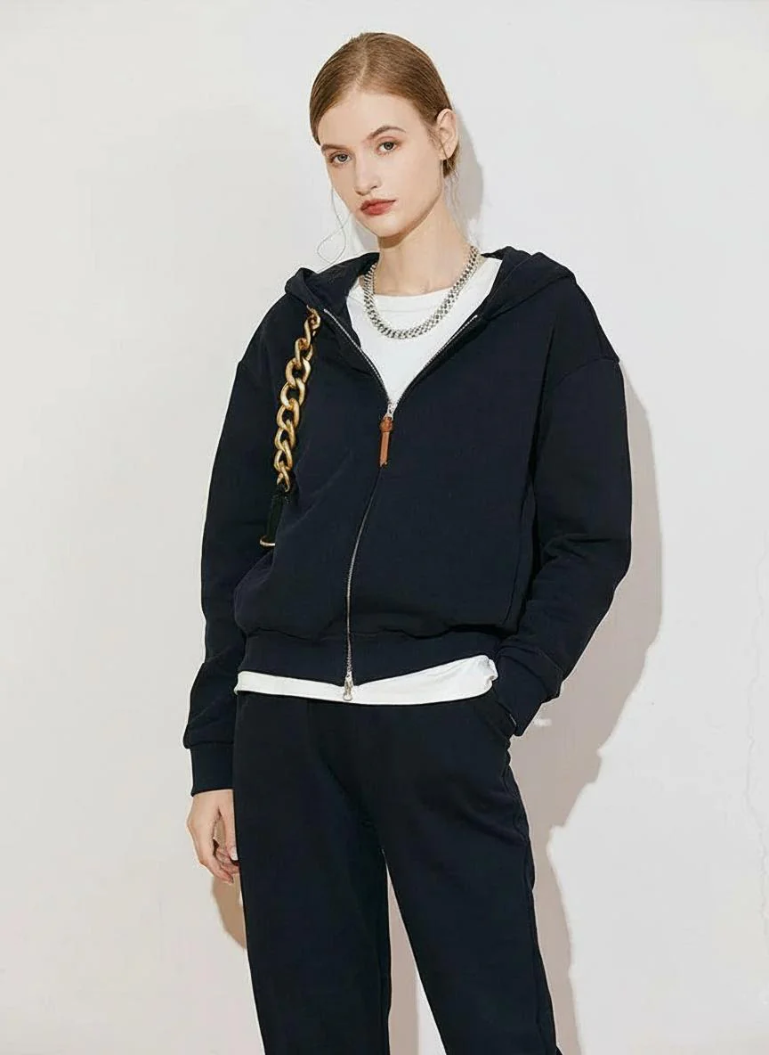 Long-Staple Cotton Zip Loungewear Set