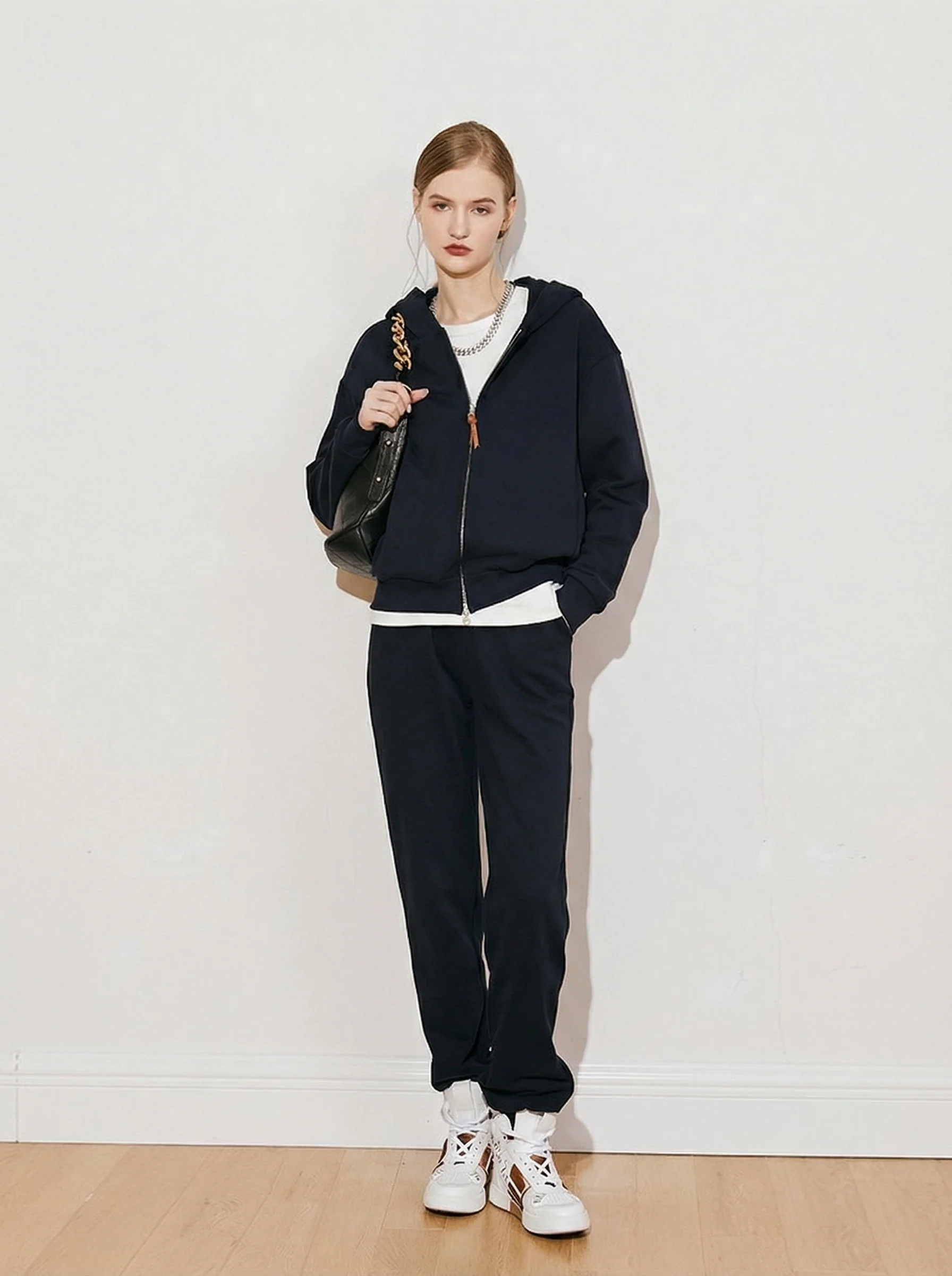 Long-Staple Cotton Zip Loungewear Set - Image 2