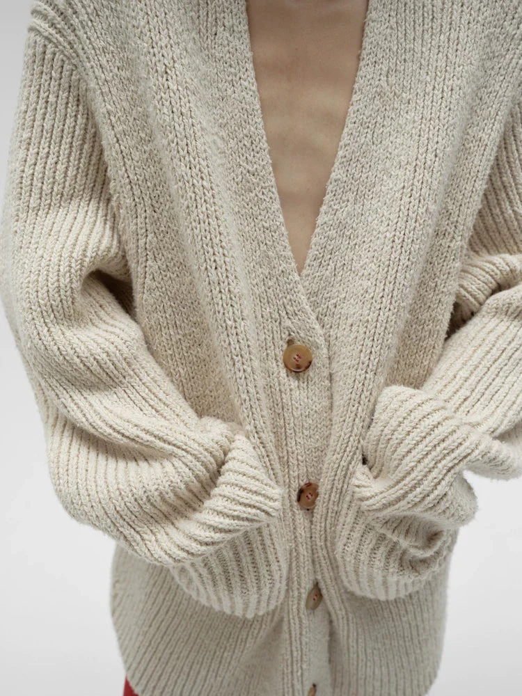 Longline Rib Cardigan - Image 4