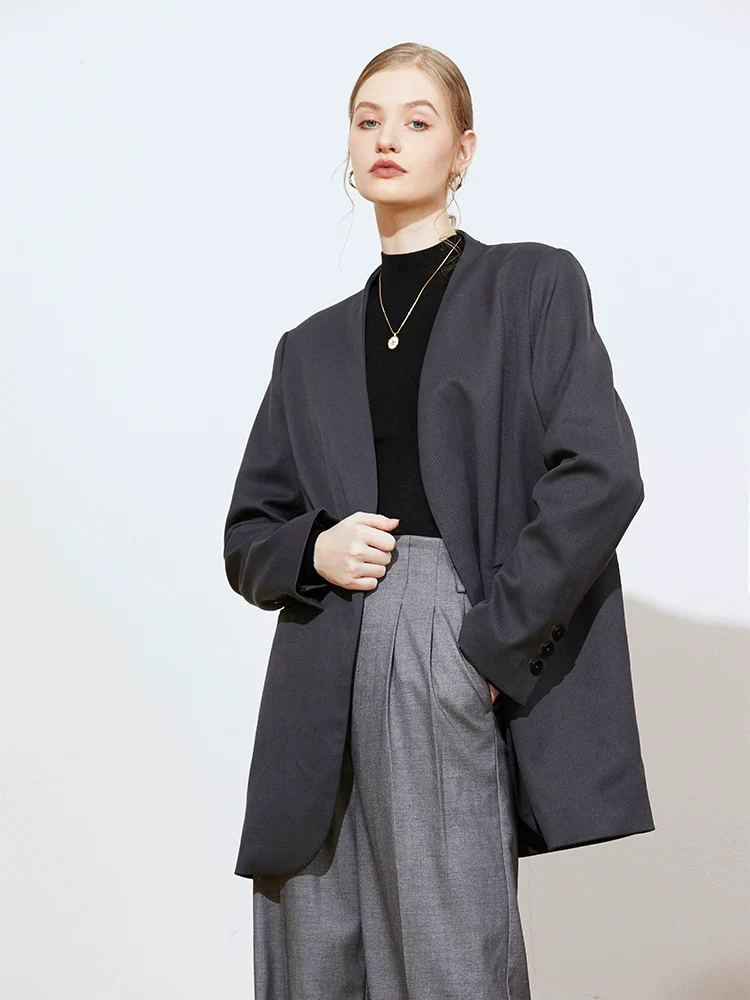 Longline Wool Blazer - Image 2