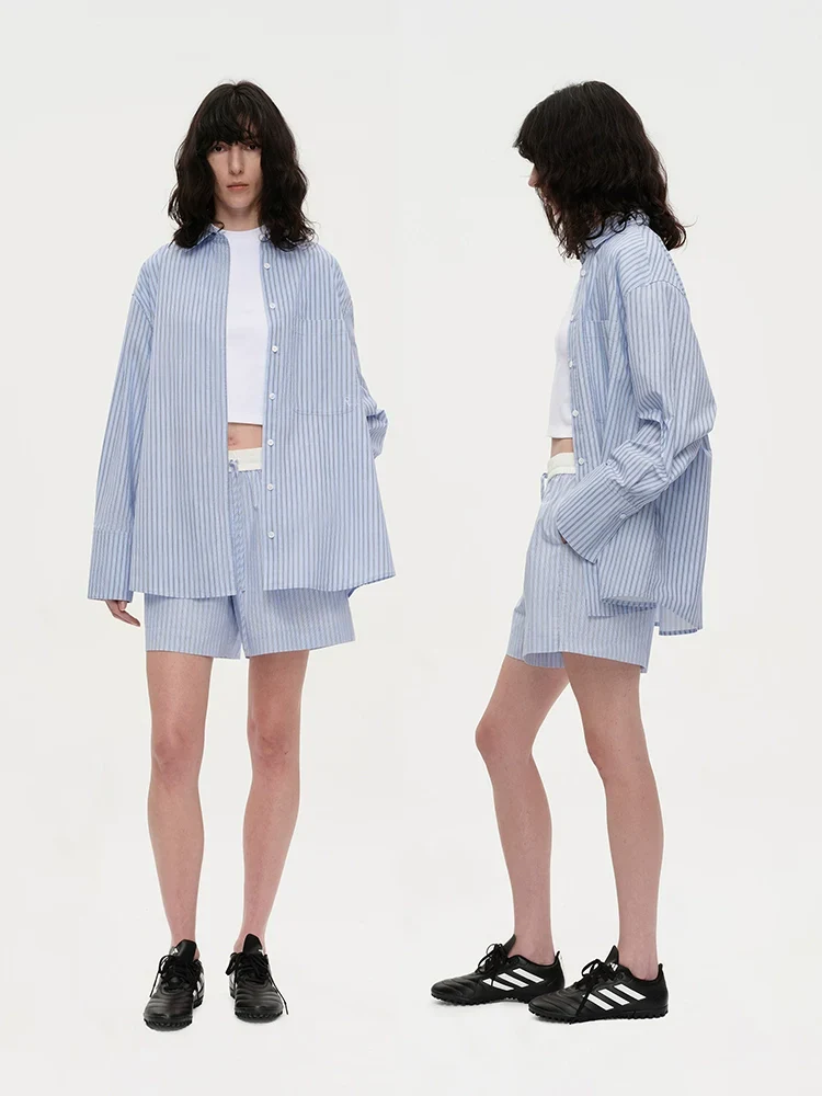 Loose Fit Striped Shirt & Shorts Set - Image 3