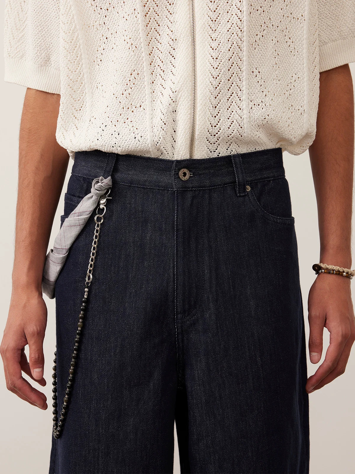 Loose Straight Indigo Denim Shorts - Image 4