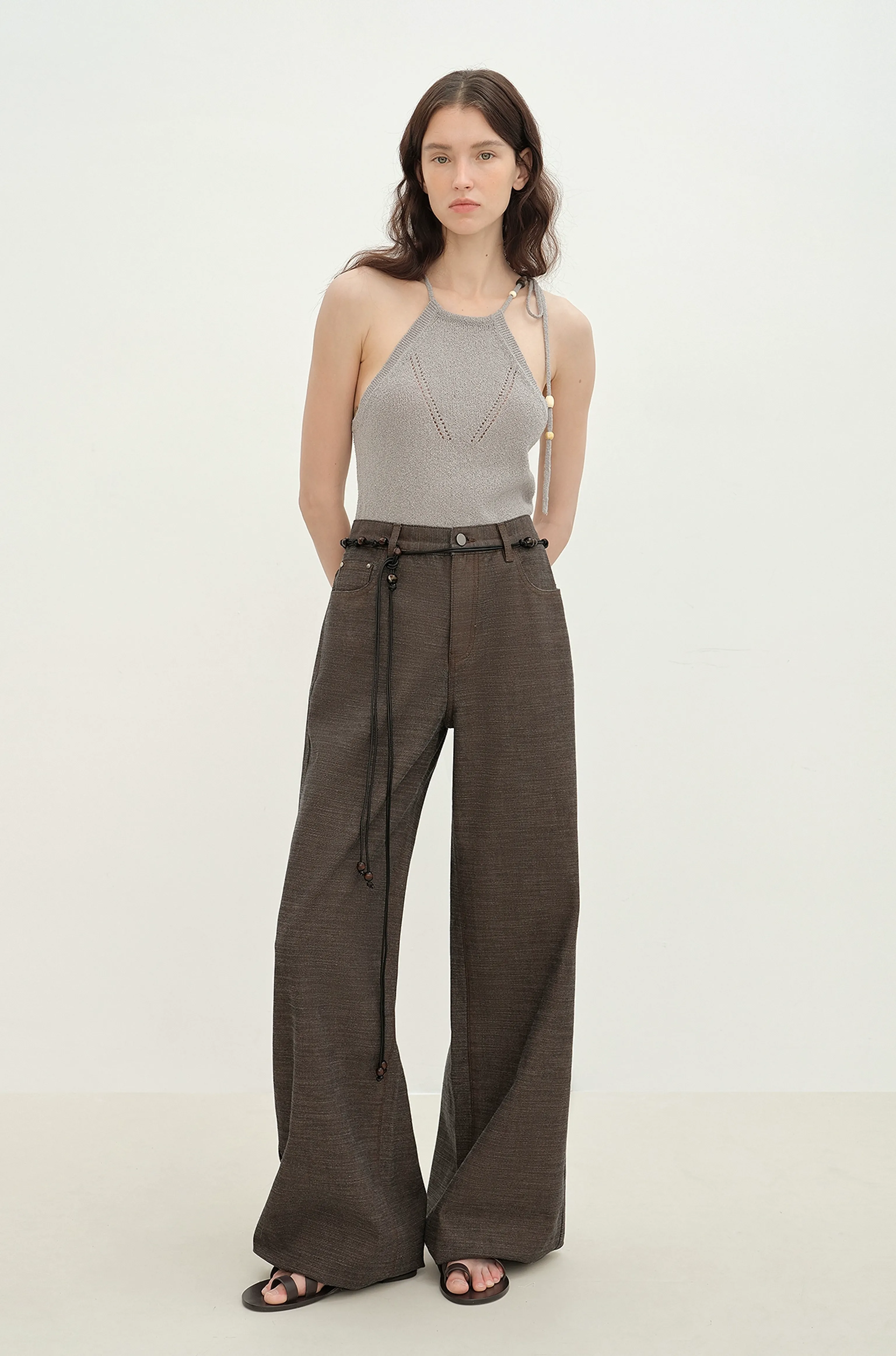 Low-Rise Wide-Leg Washed Jeans - Image 2
