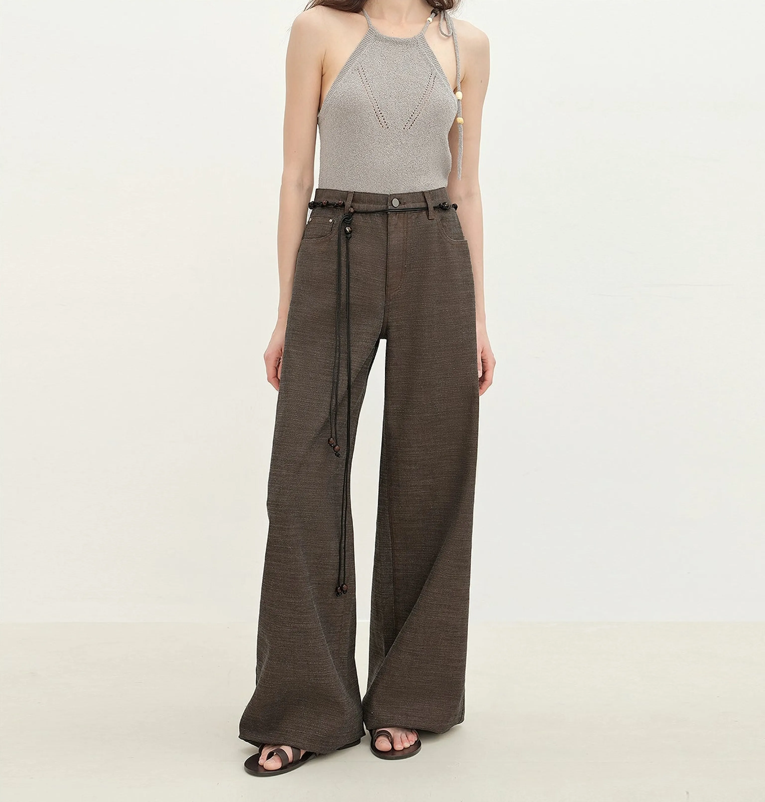 Low-Rise Wide-Leg Washed Jeans - Image 6