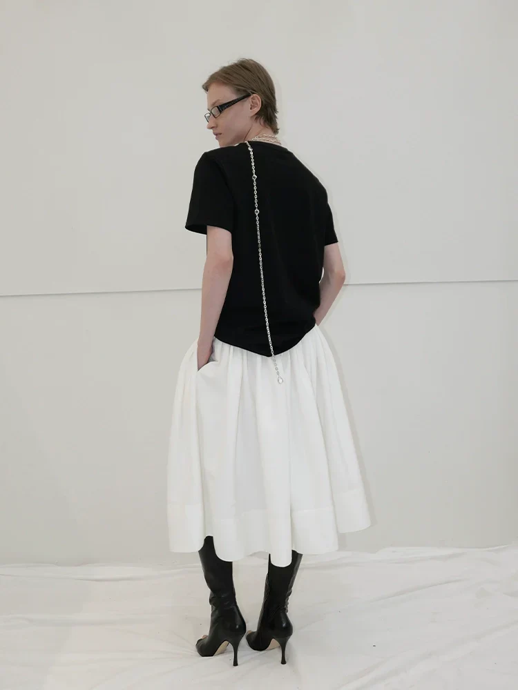 Low-Waist Pleated Midi Skirt - Image 5