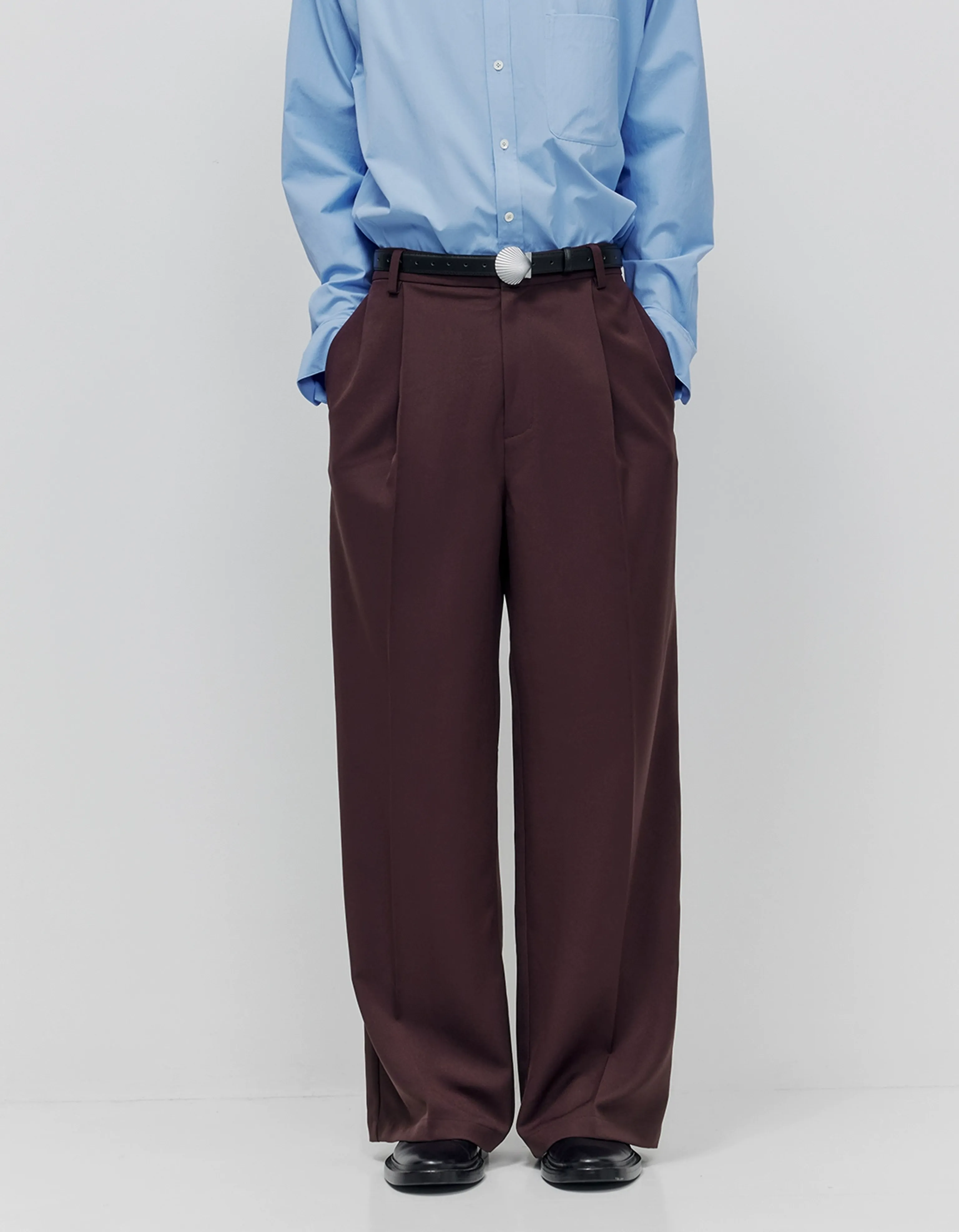 Luka Pleated Straight-Leg Trousers - Image 3