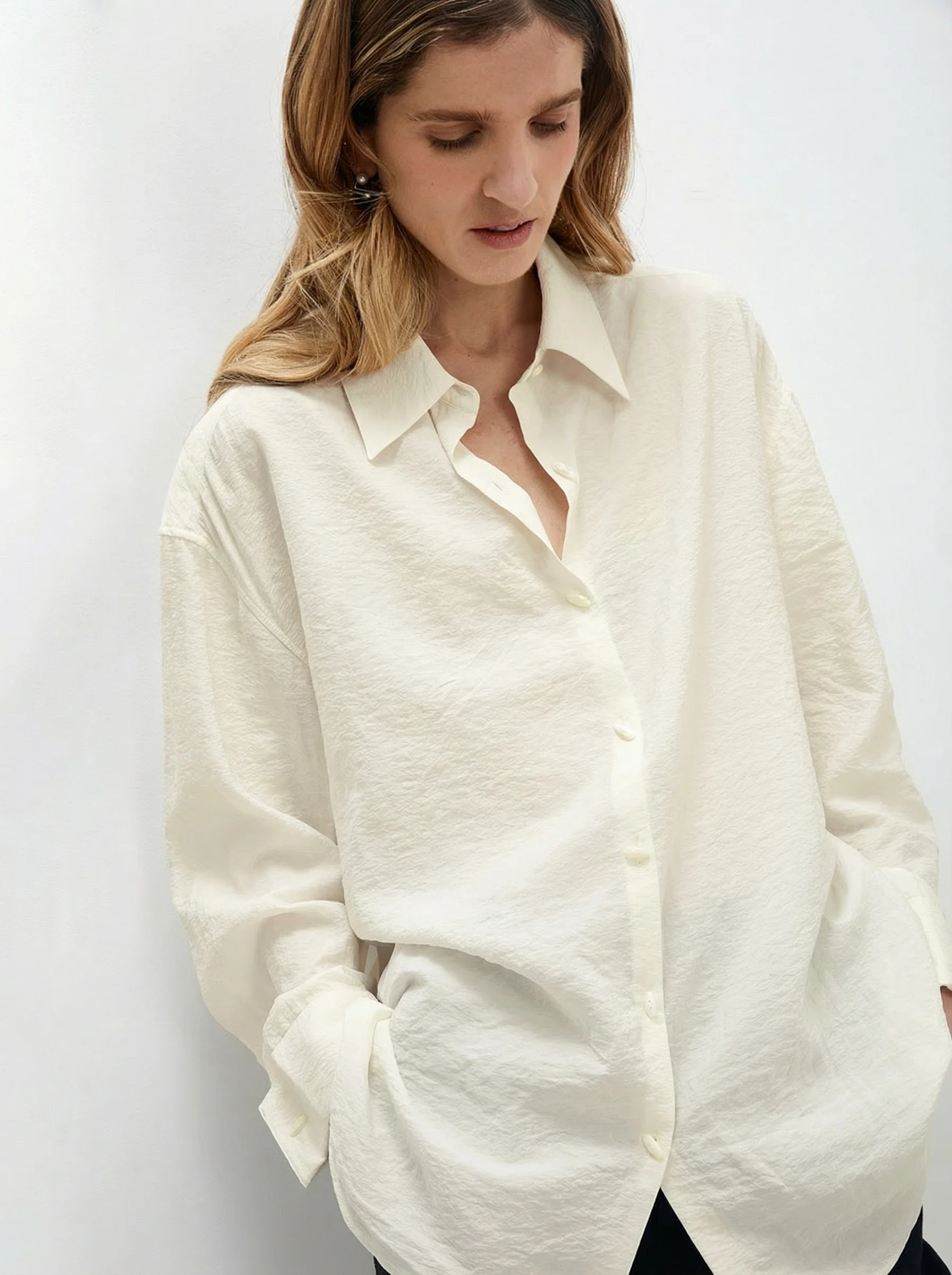 Lydia Pleated Silk Shirt - Image 2