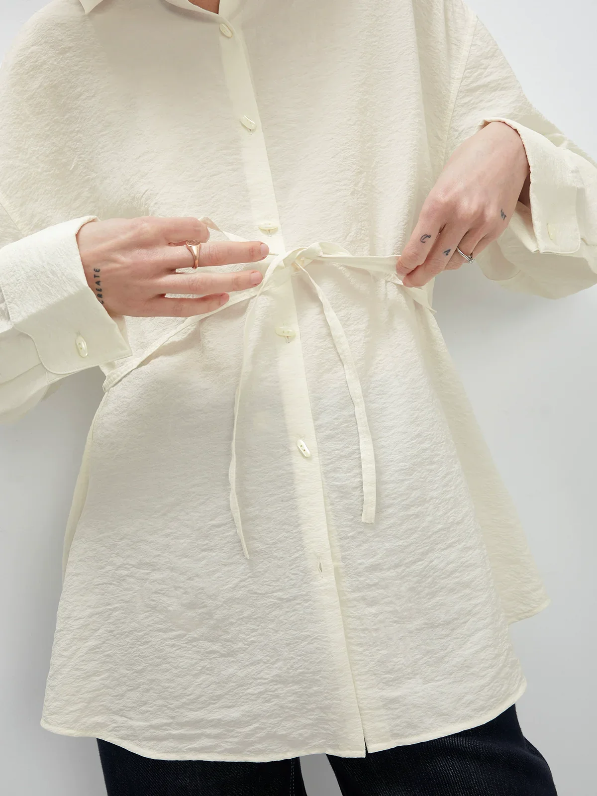 Lydia Pleated Silk Shirt - Image 4