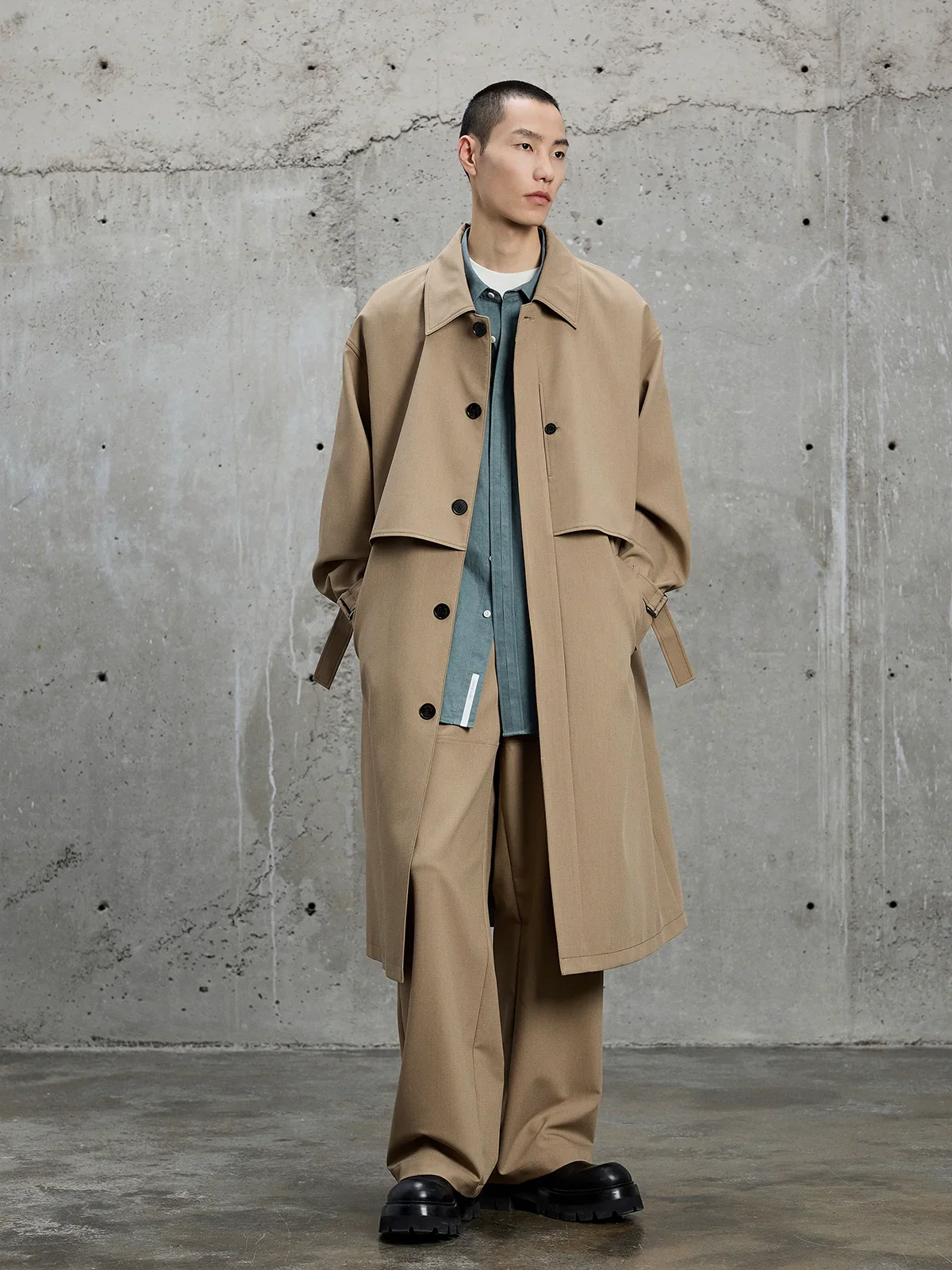 Lyocell-Cotton Hidden Placket Shirt