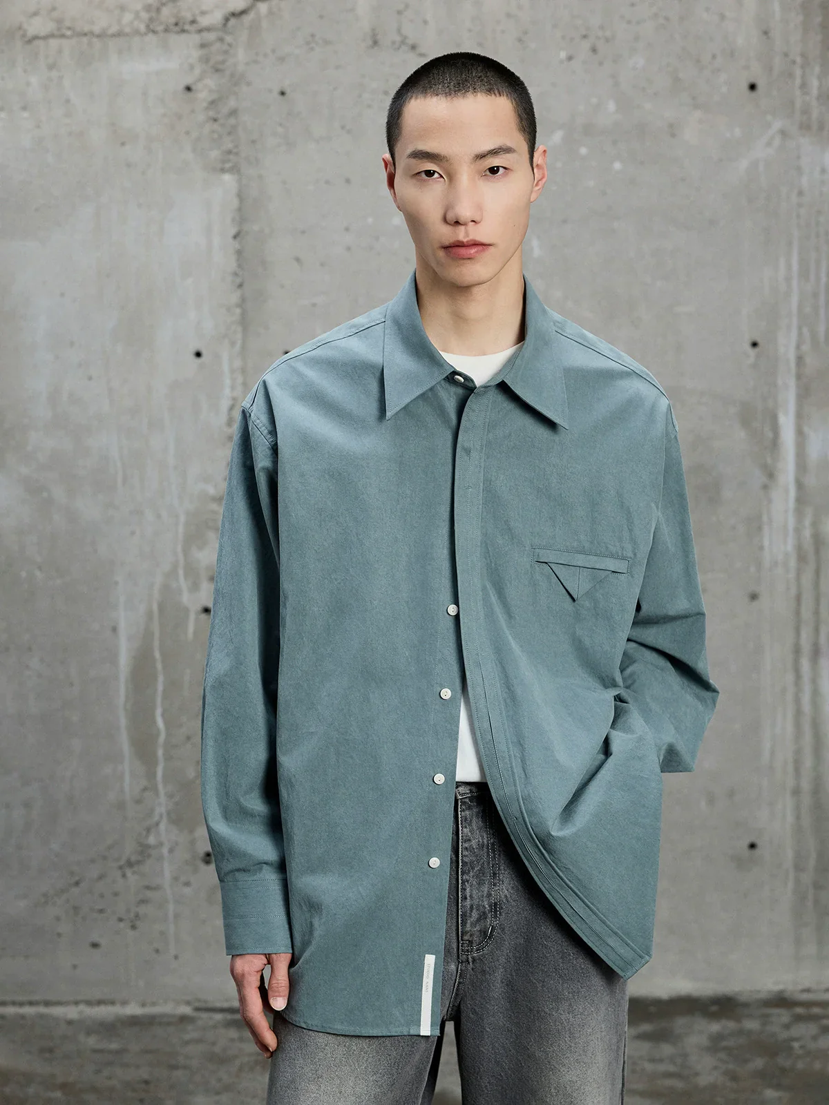 Lyocell-Cotton Hidden Placket Shirt - Image 5
