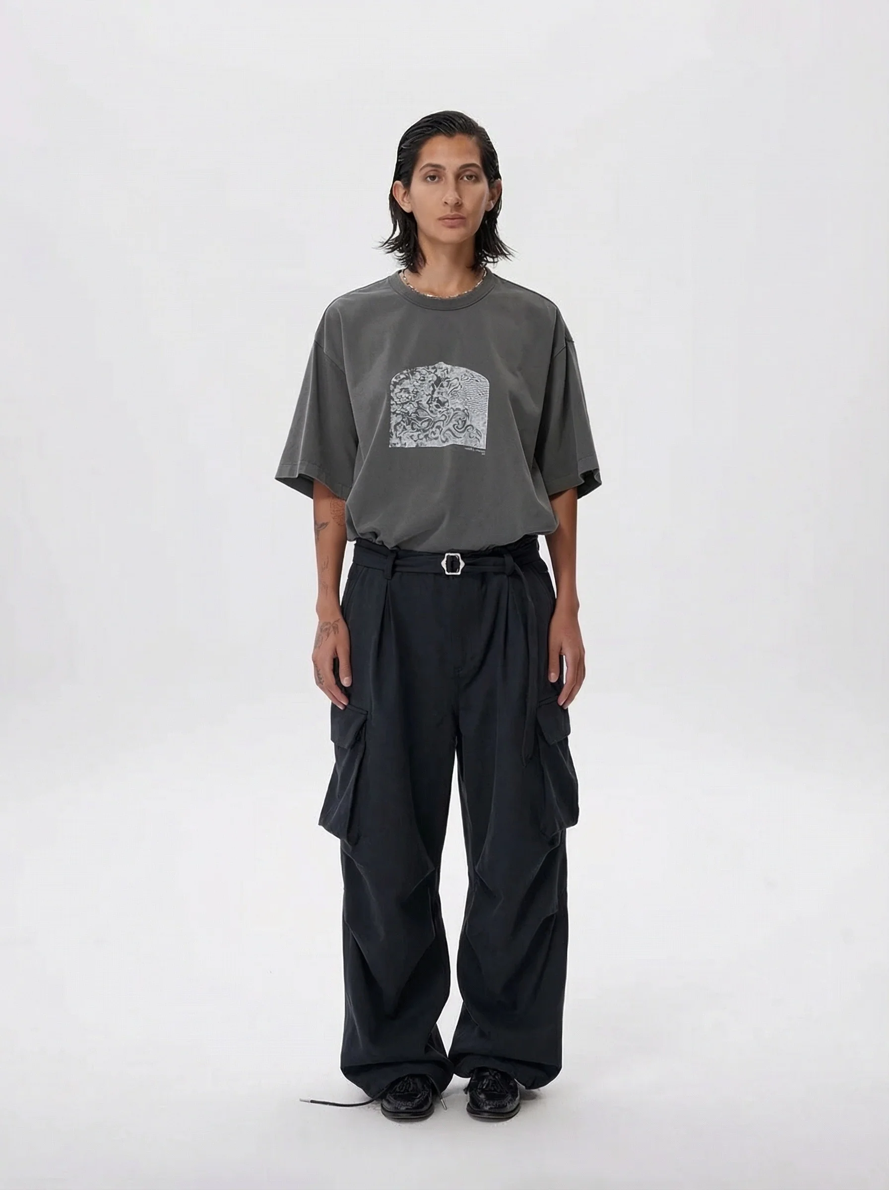 Lyocell-Cotton Wide-Leg Cargo Trousers - Image 3