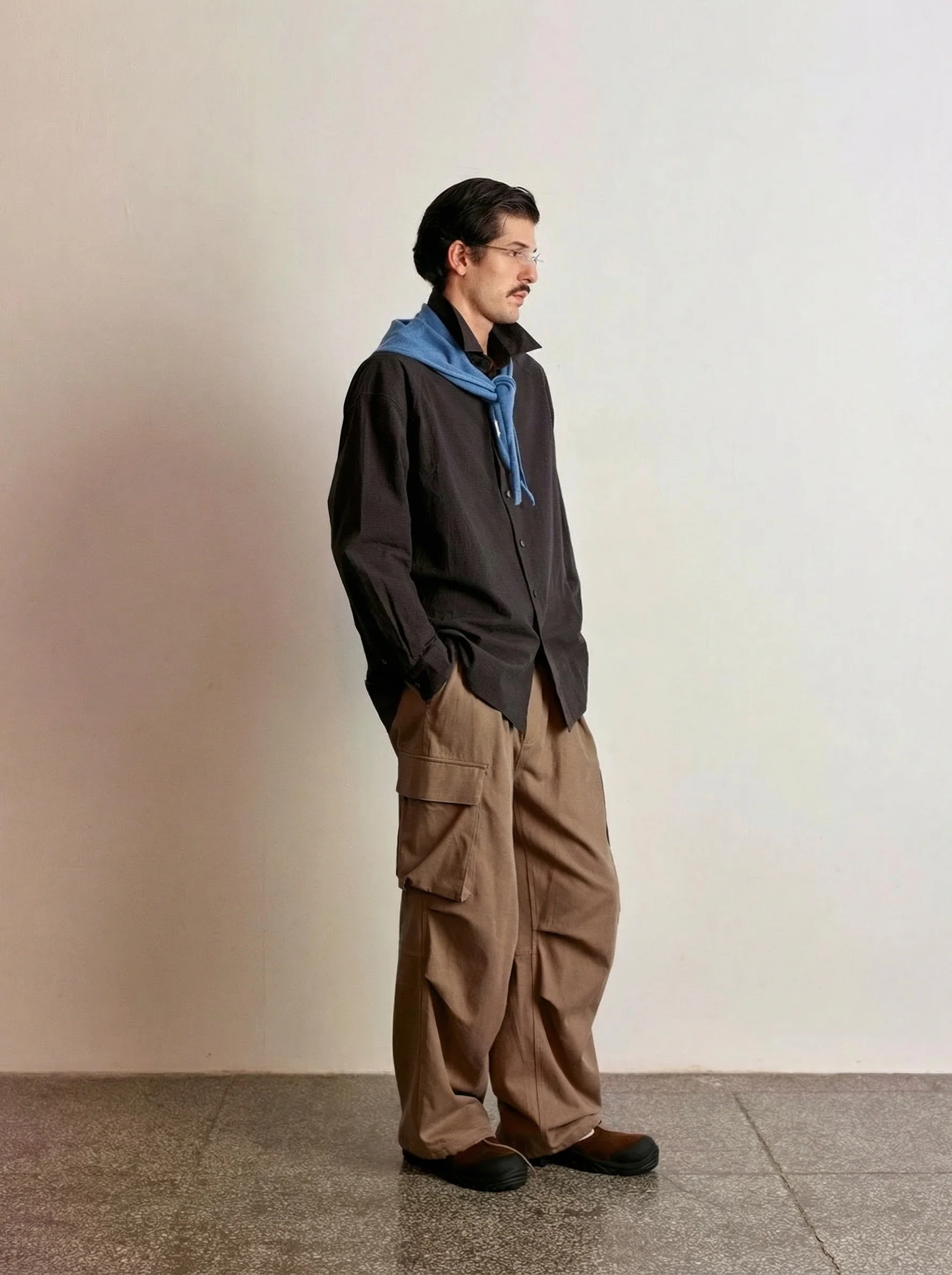 Lyocell-Cotton Wide-Leg Cargo Trousers - Image 4