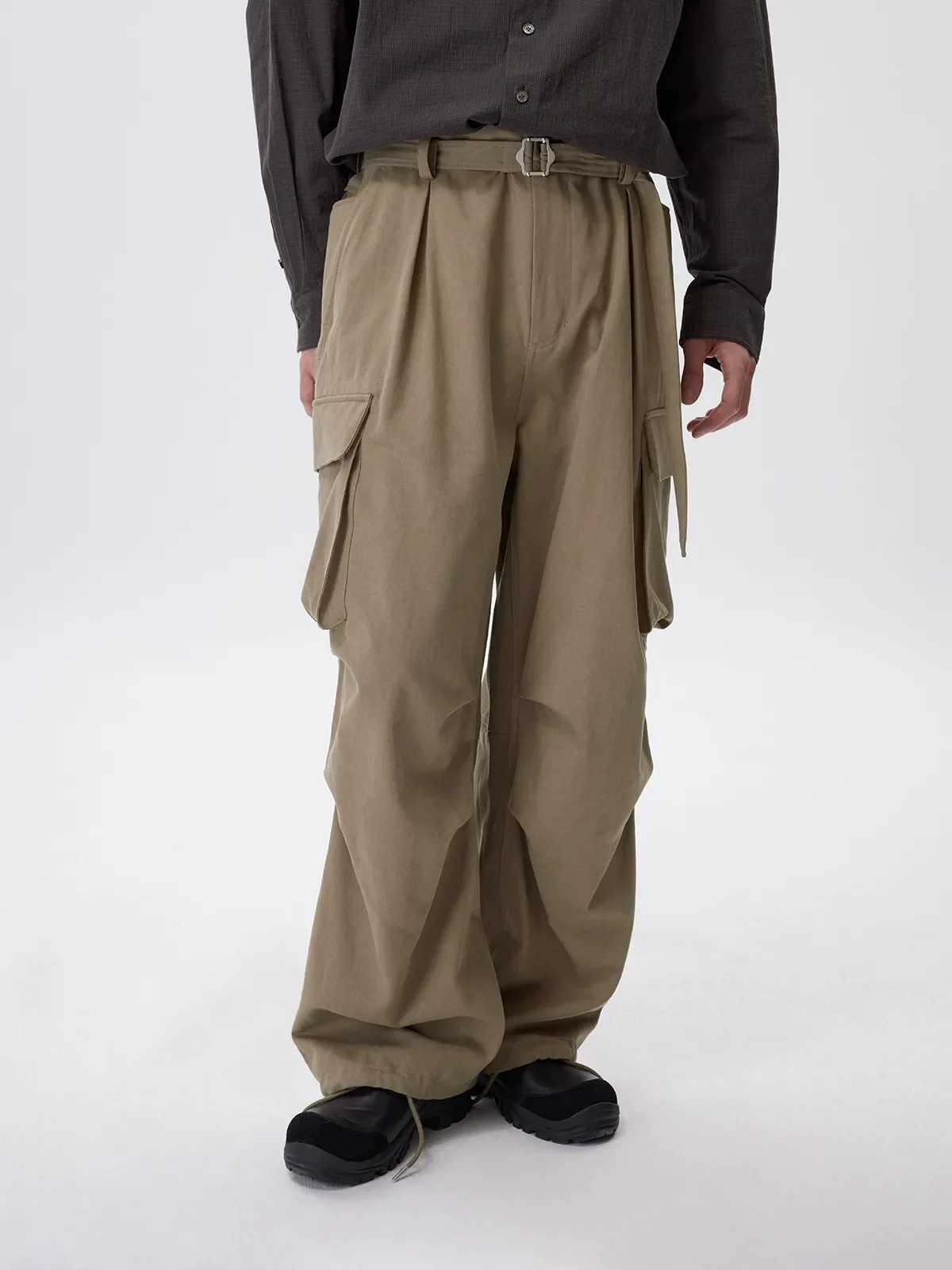 Lyocell-Cotton Wide-Leg Cargo Trousers - Image 5