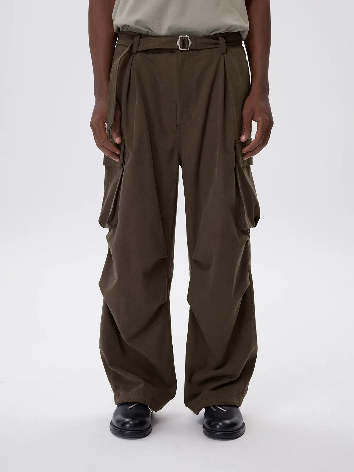 Lyocell-Cotton Wide-Leg Cargo Trousers - Image 6