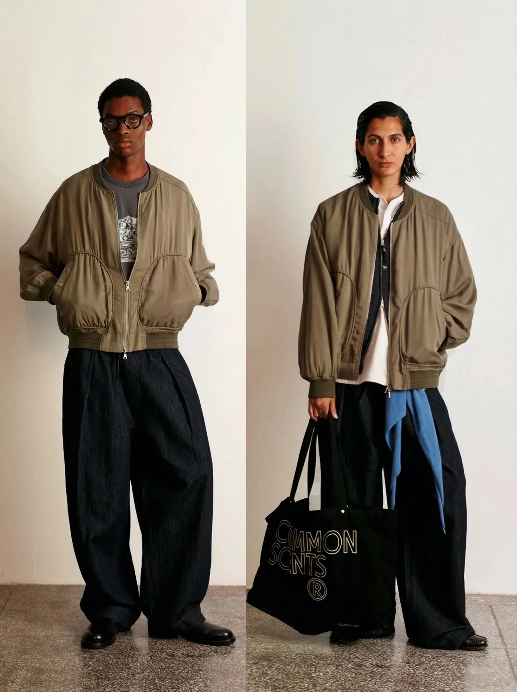 Lyocell Drape Baseball-Collar Bomber - Image 2