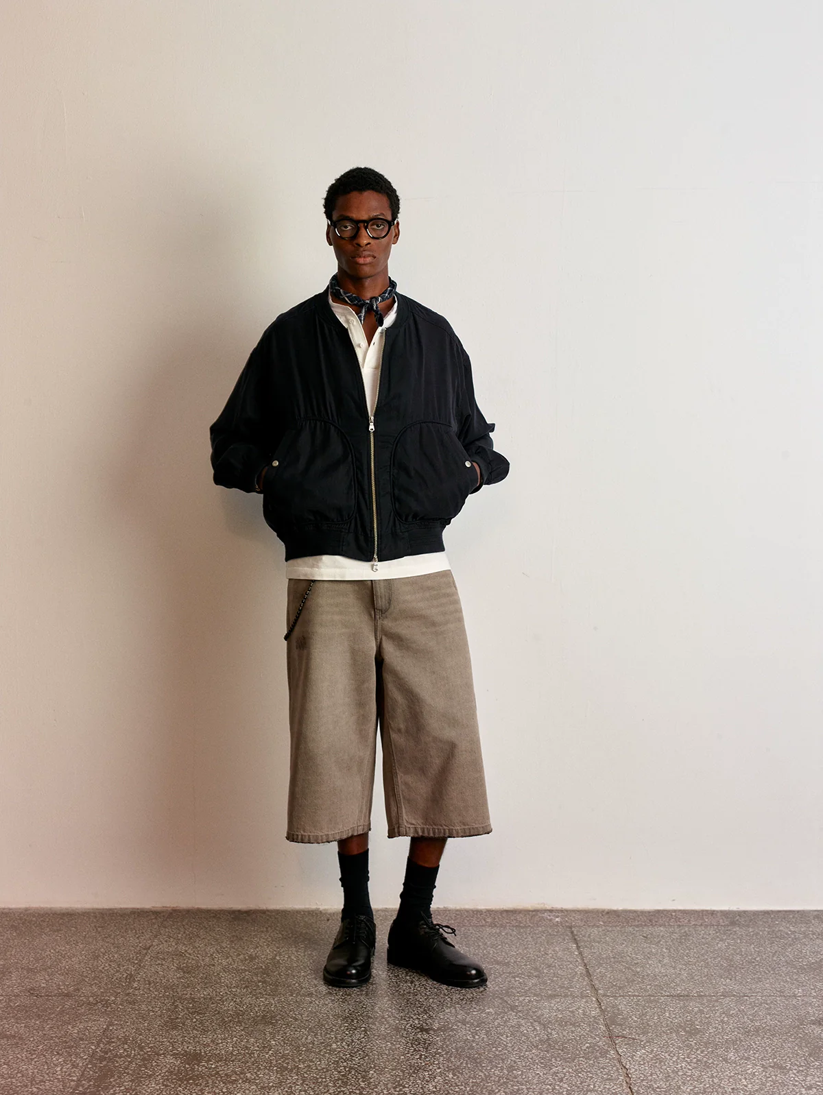 Lyocell Drape Baseball-Collar Bomber - Image 7