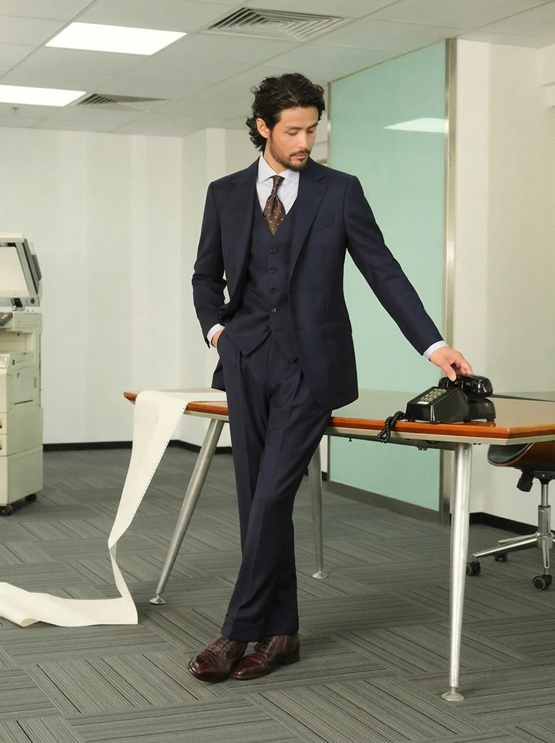 Machine-Washable Bird’s-Eye Commuter Suit - Image 3