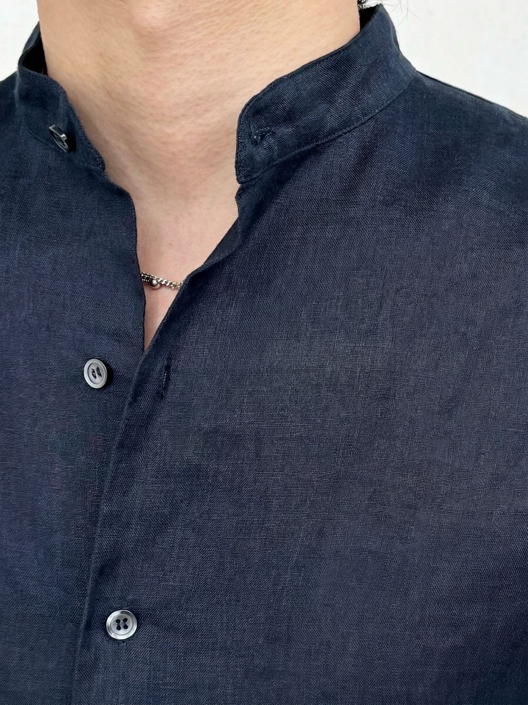 Mandarin Linen Shirt - Image 4