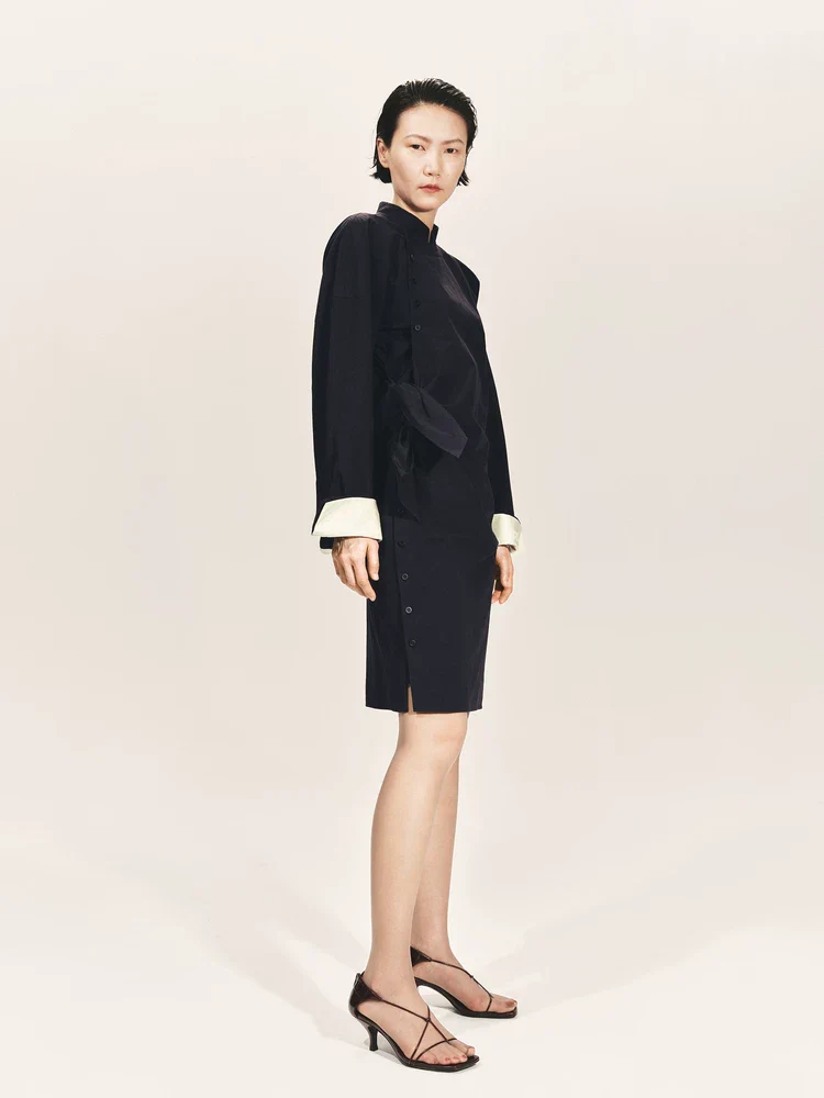 Mandarin Wrap Dress - Image 2