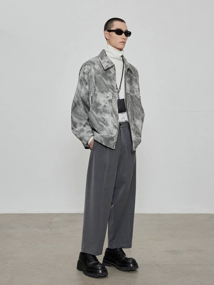 Marble-Effect PU Zip Jacket - Image 4