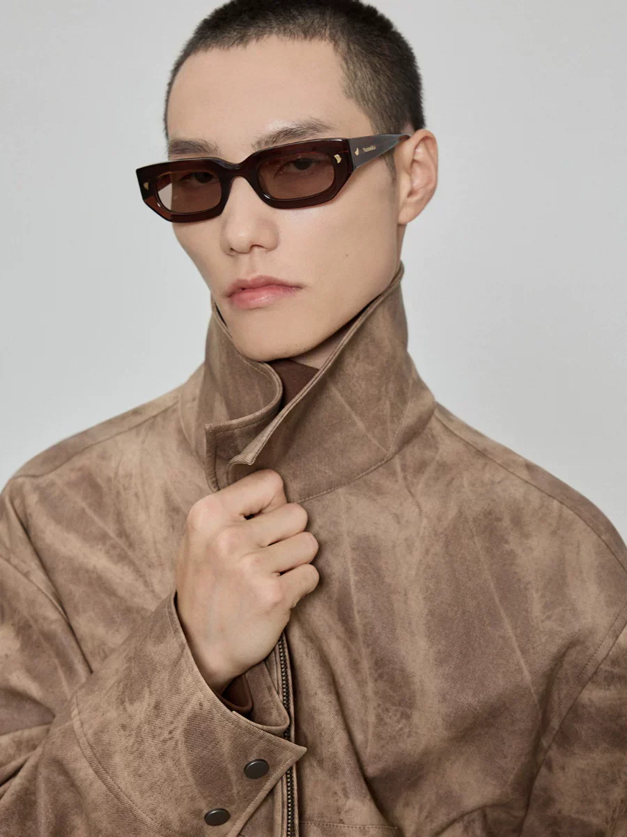 Marble-Effect PU Zip Jacket - Image 5