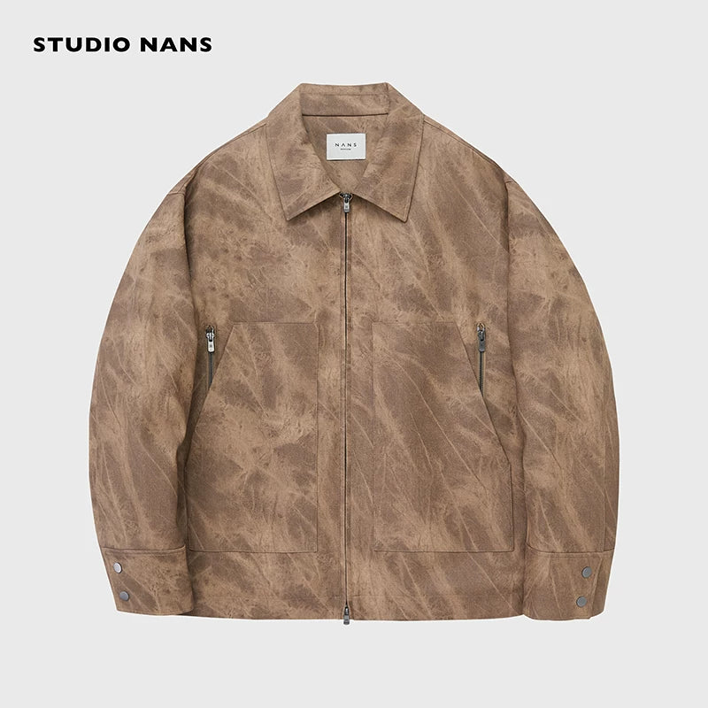 Marble-Effect PU Zip Jacket - Image 6