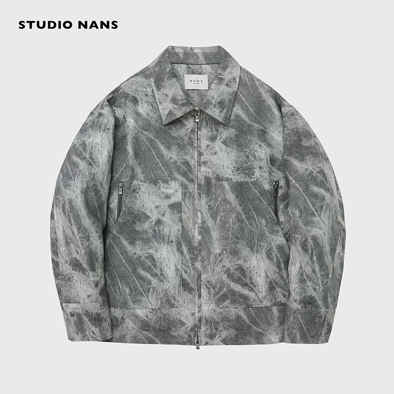 Marble-Effect PU Zip Jacket - Image 7