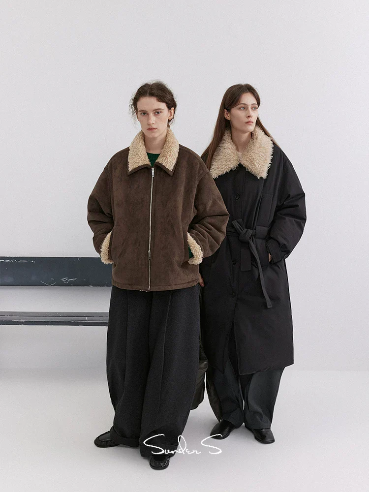 Matte Faux Suede Sherpa Zip Jacket - Image 2