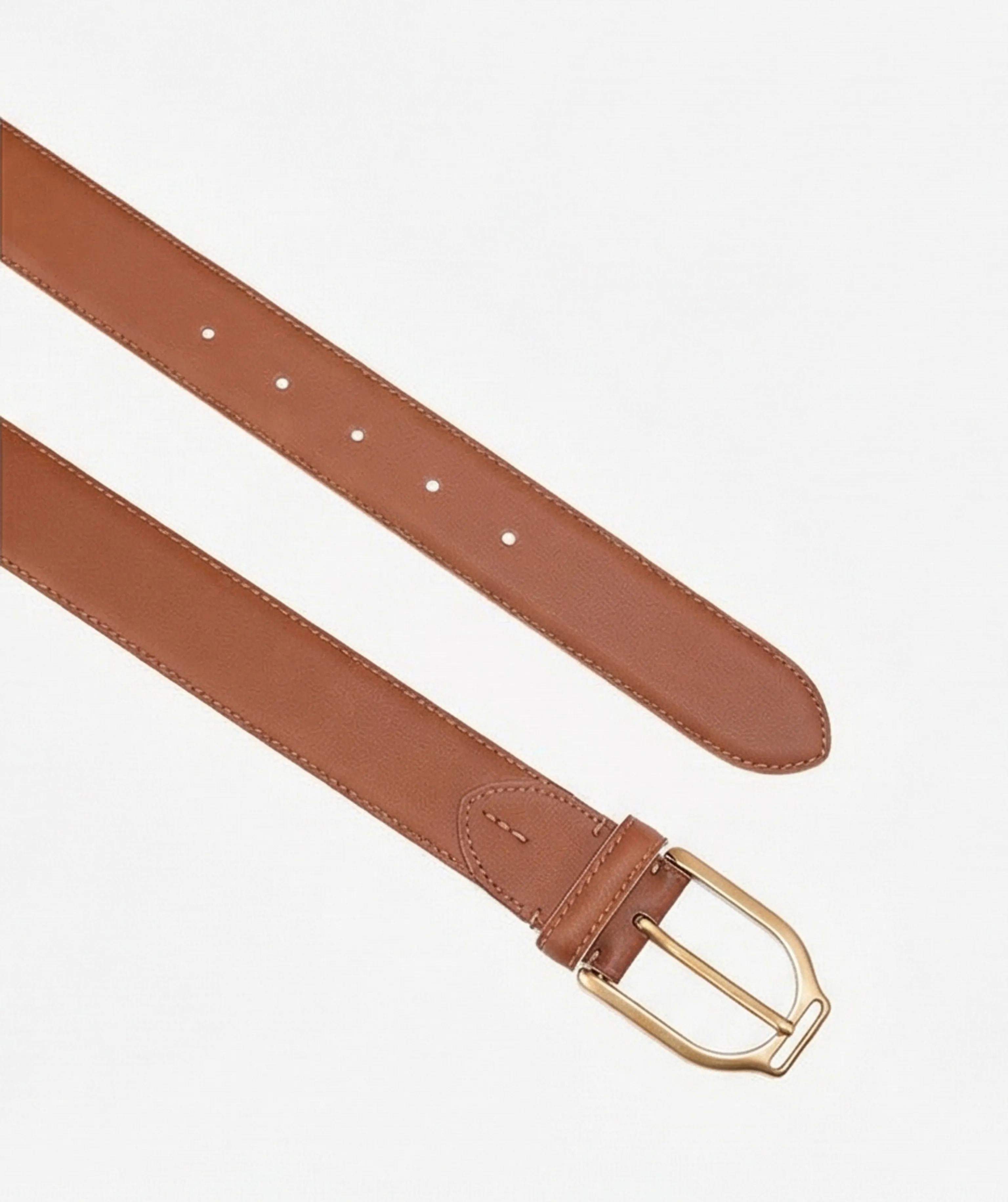 Matte Leather Horseshoe Buckle Belt - Image 8