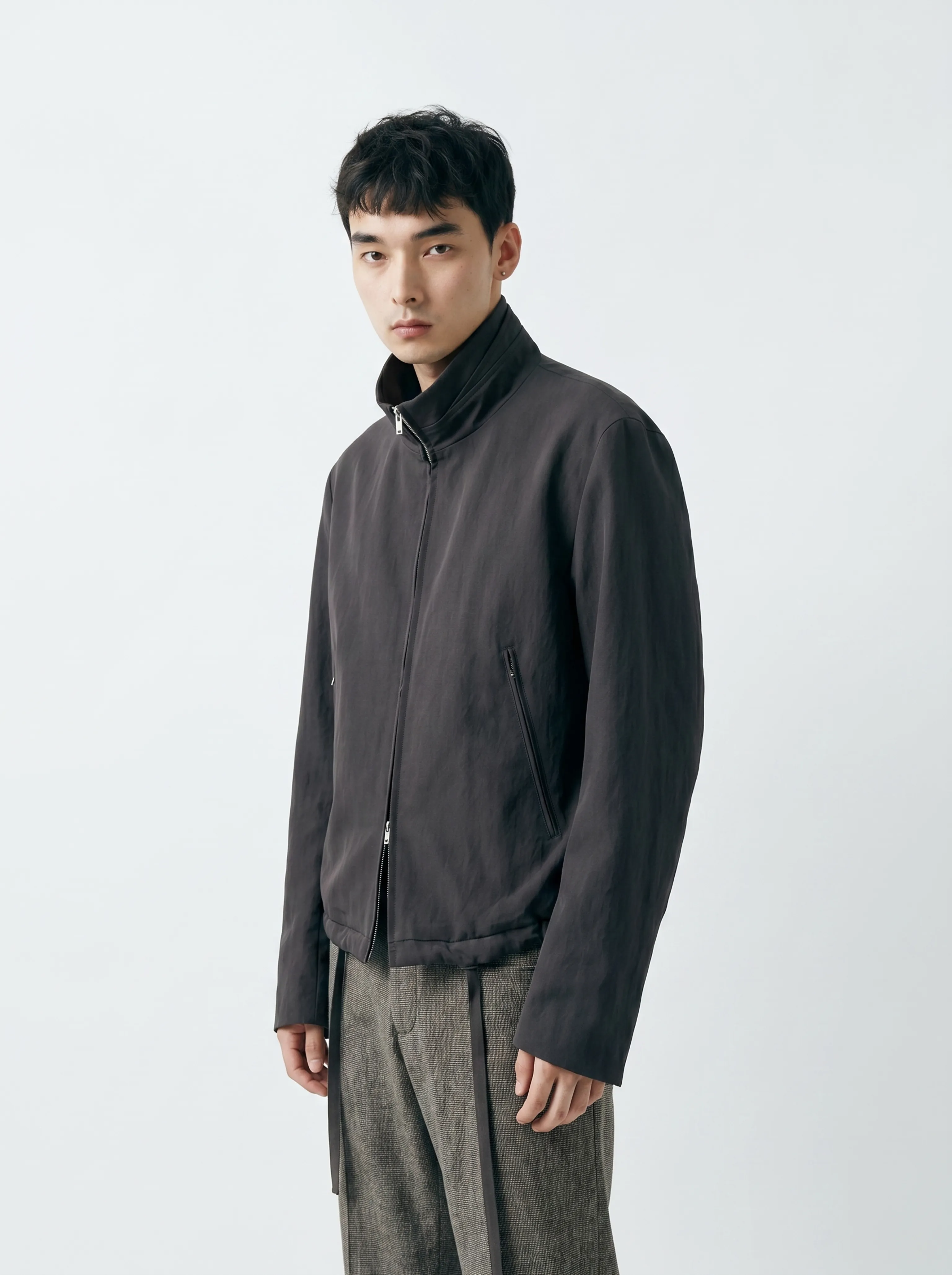 Matte Stand-Collar Zip Jacket - Image 2