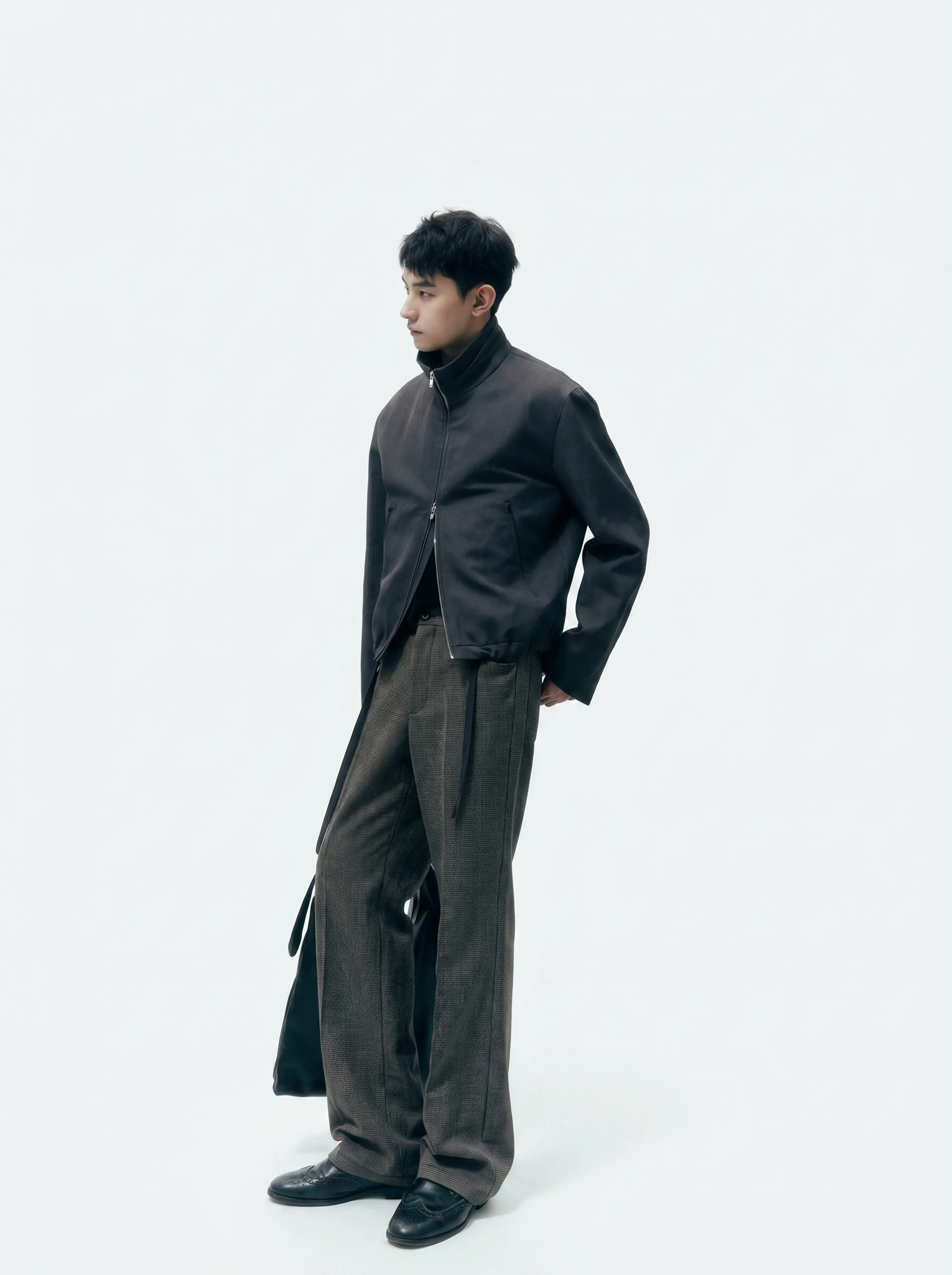Matte Stand-Collar Zip Jacket - Image 3