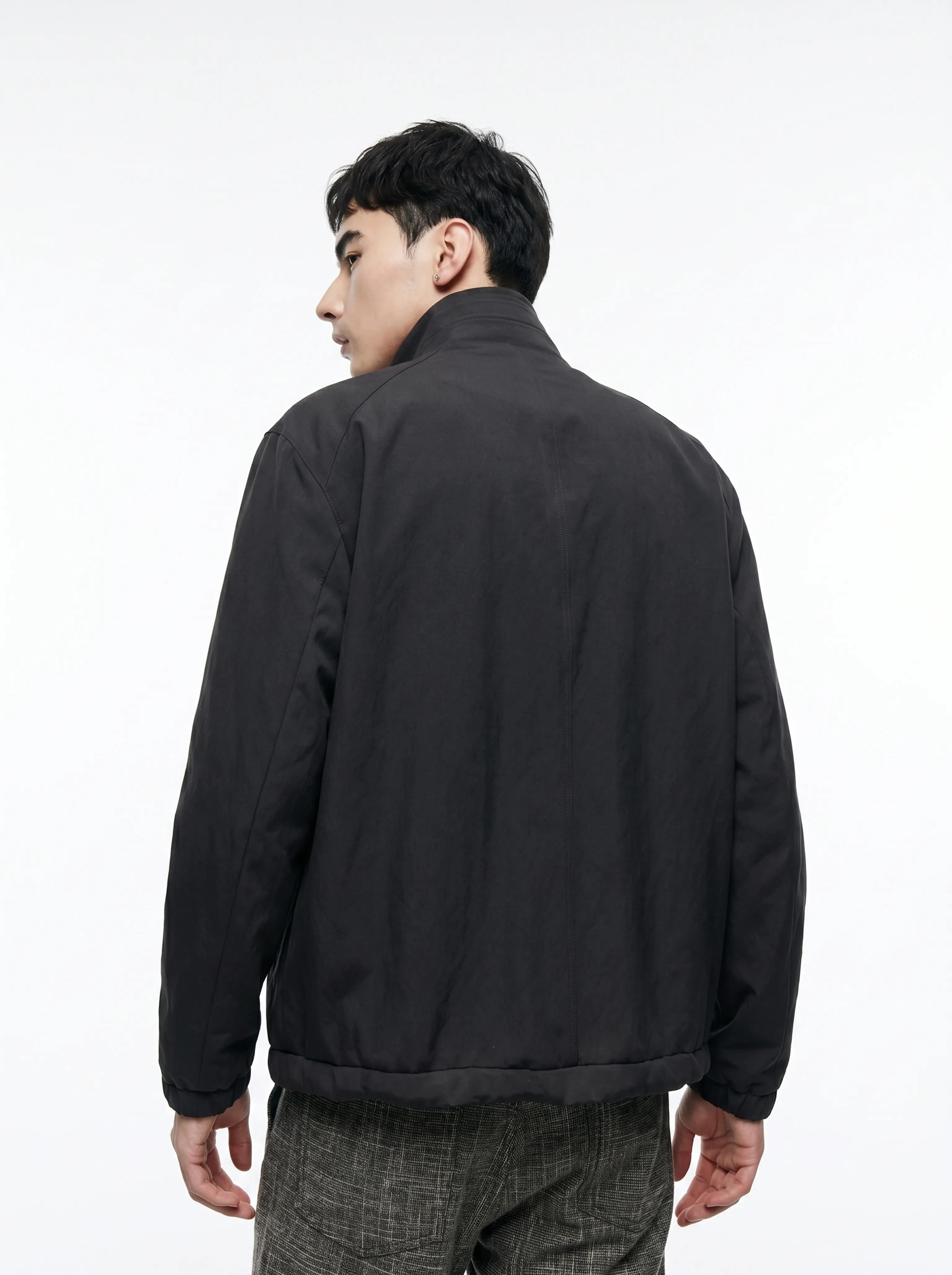 Matte Stand-Collar Zip Jacket - Image 4