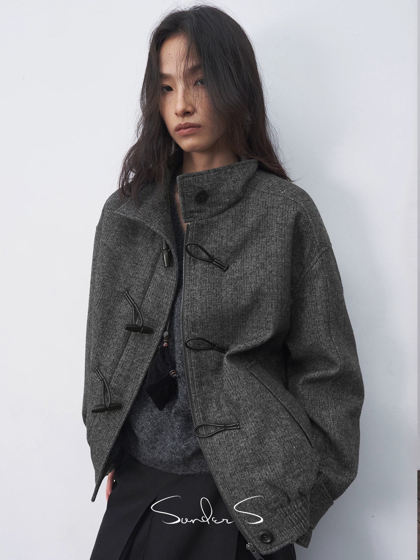 Melange Wool-Blend Toggle Jacket - Image 2