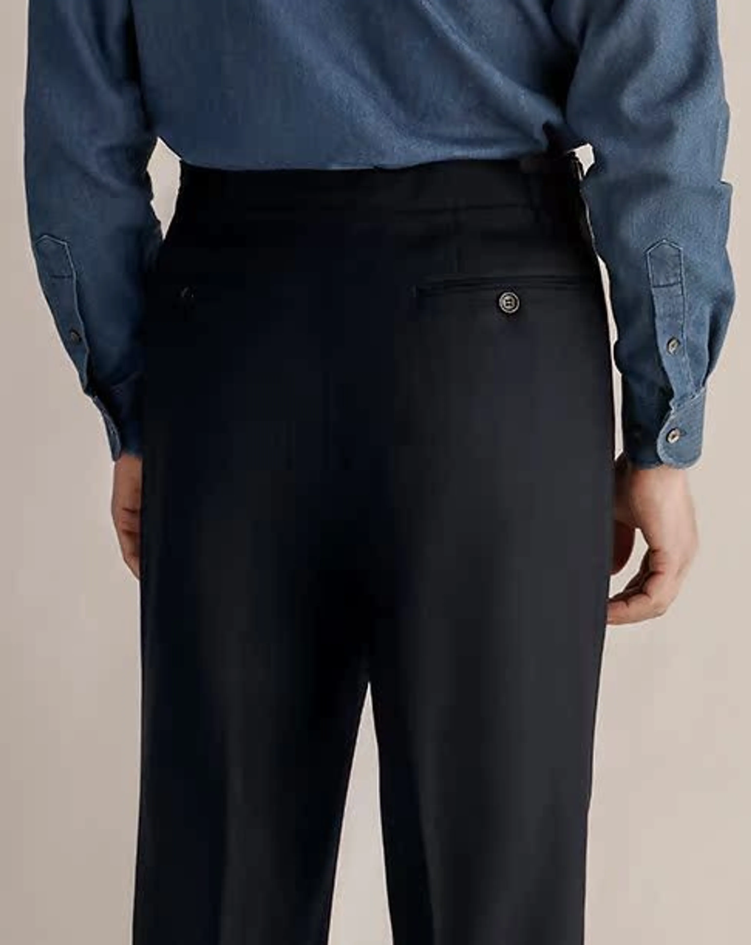 Men's High-Waisted Pleated Trousers - Image 2