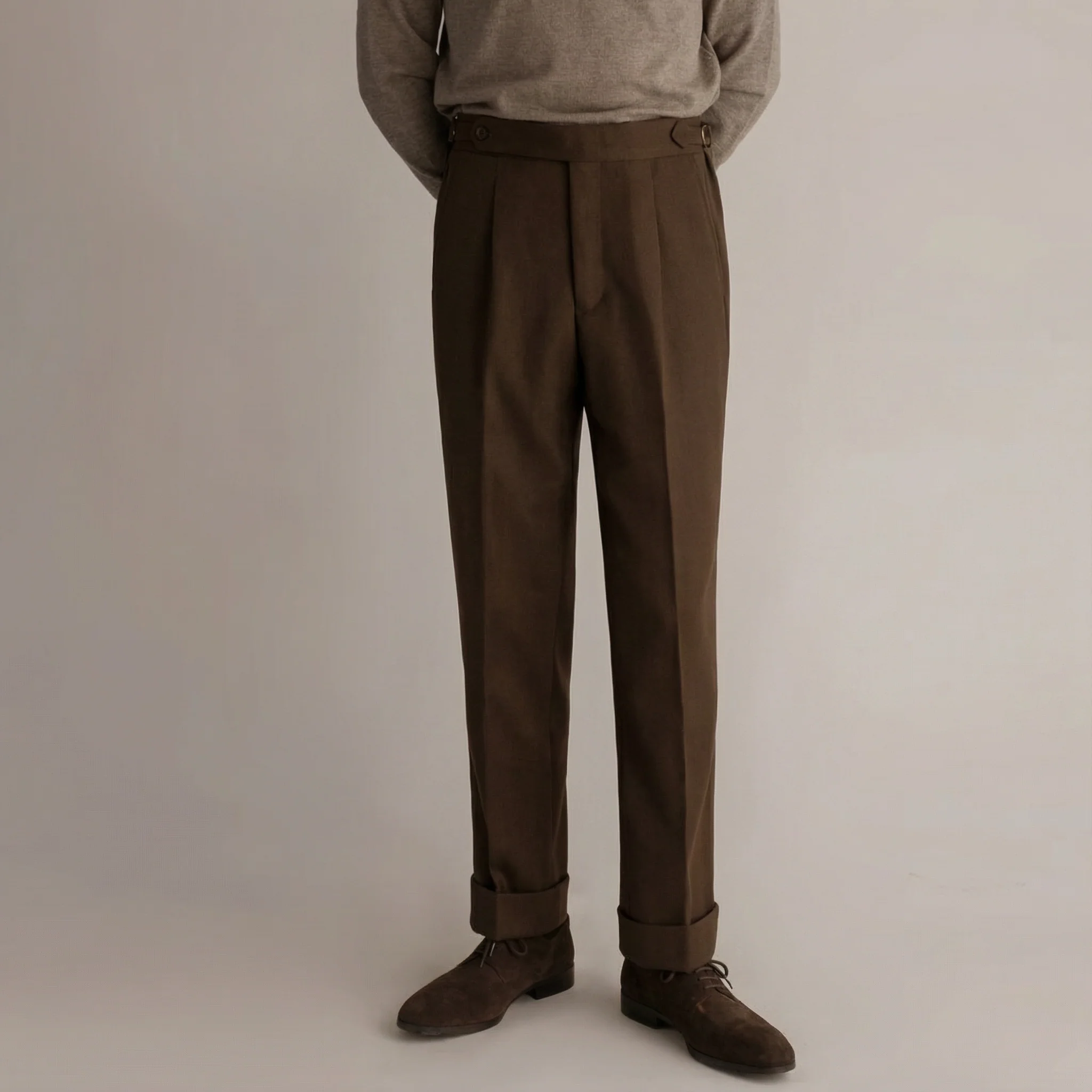Men's High-Waisted Pleated Trousers - Image 3