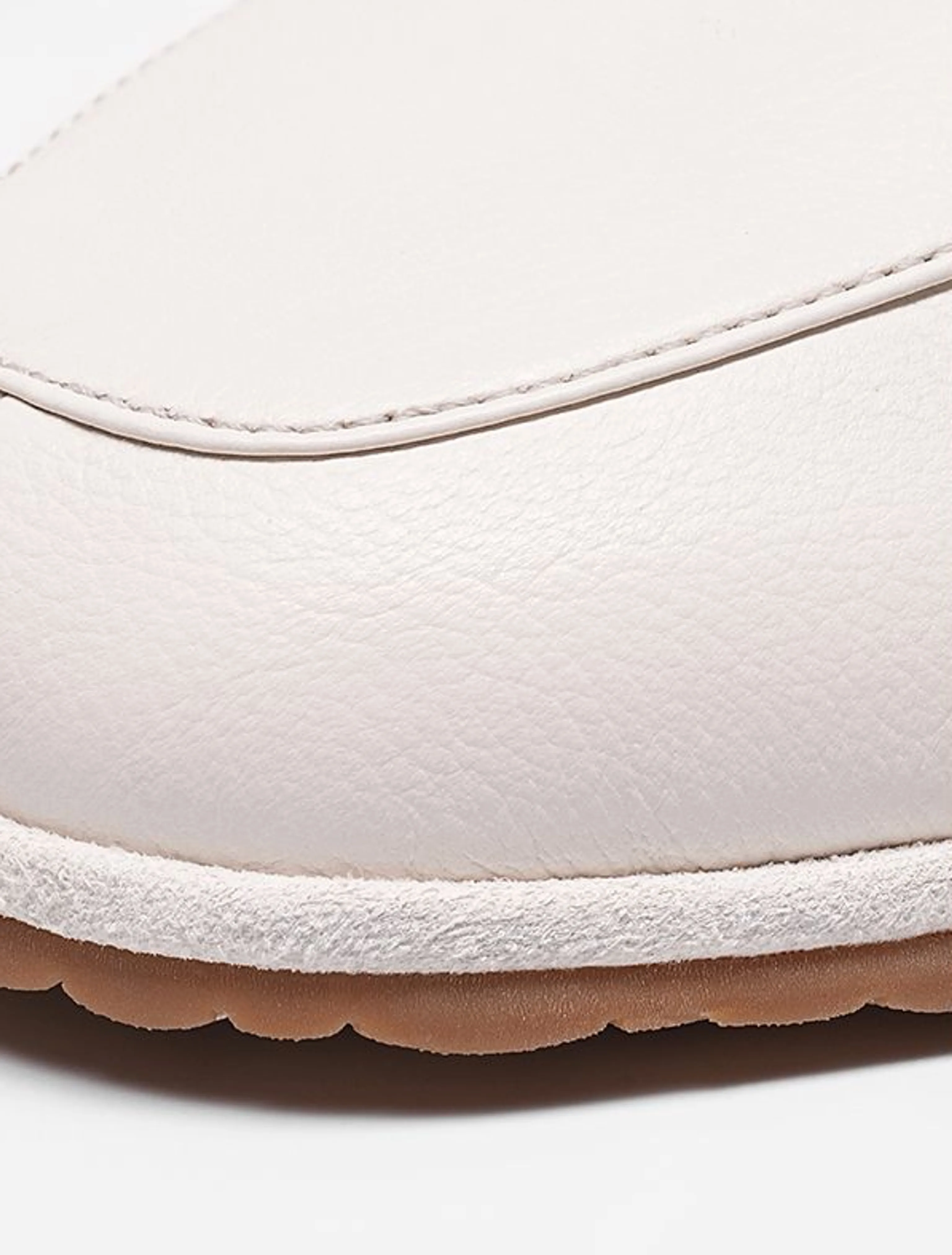 Men's Ivory Leather Slip-On Loafers - Image 5