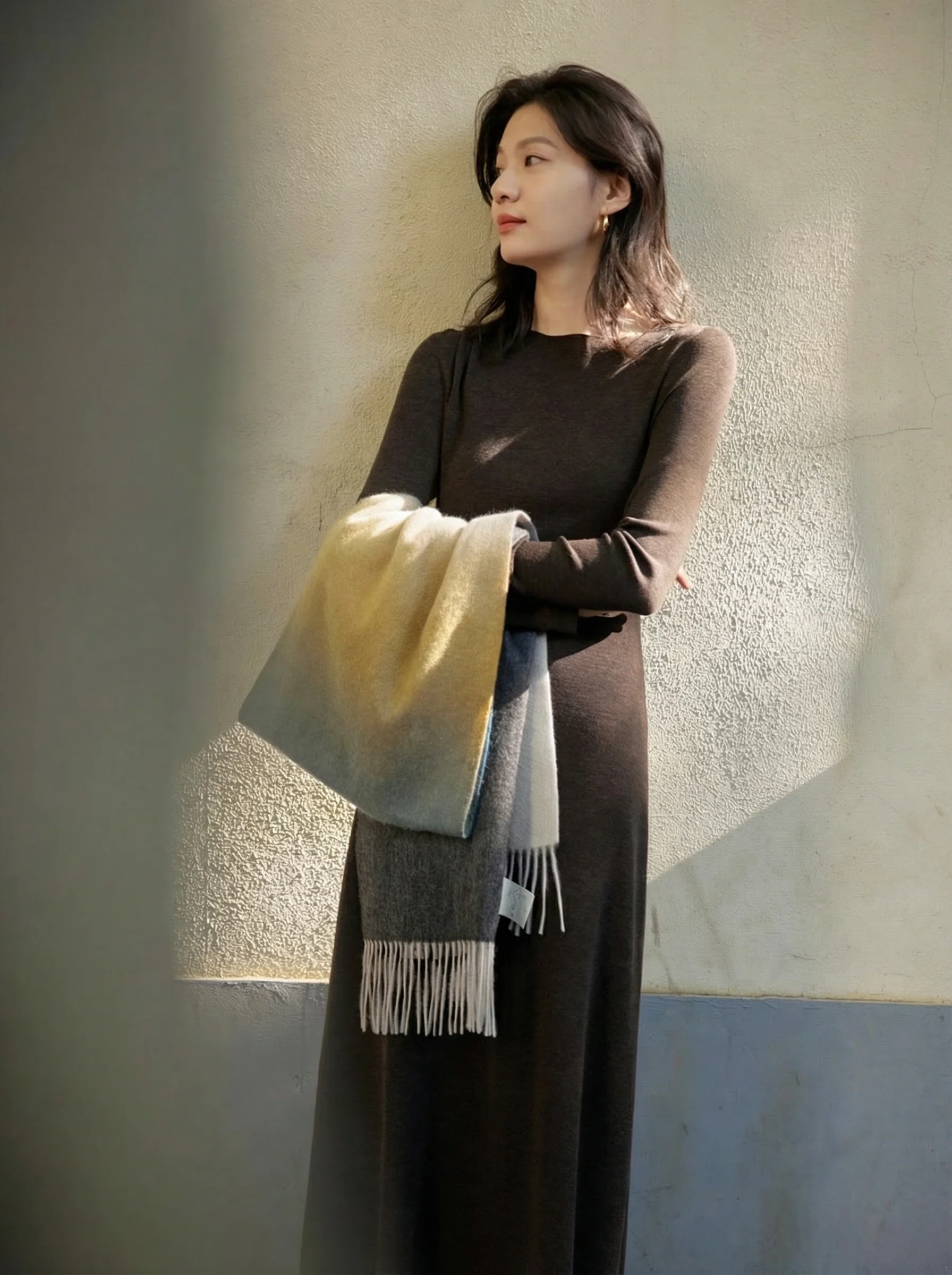 Merino A-Line Knit Maxi Dress