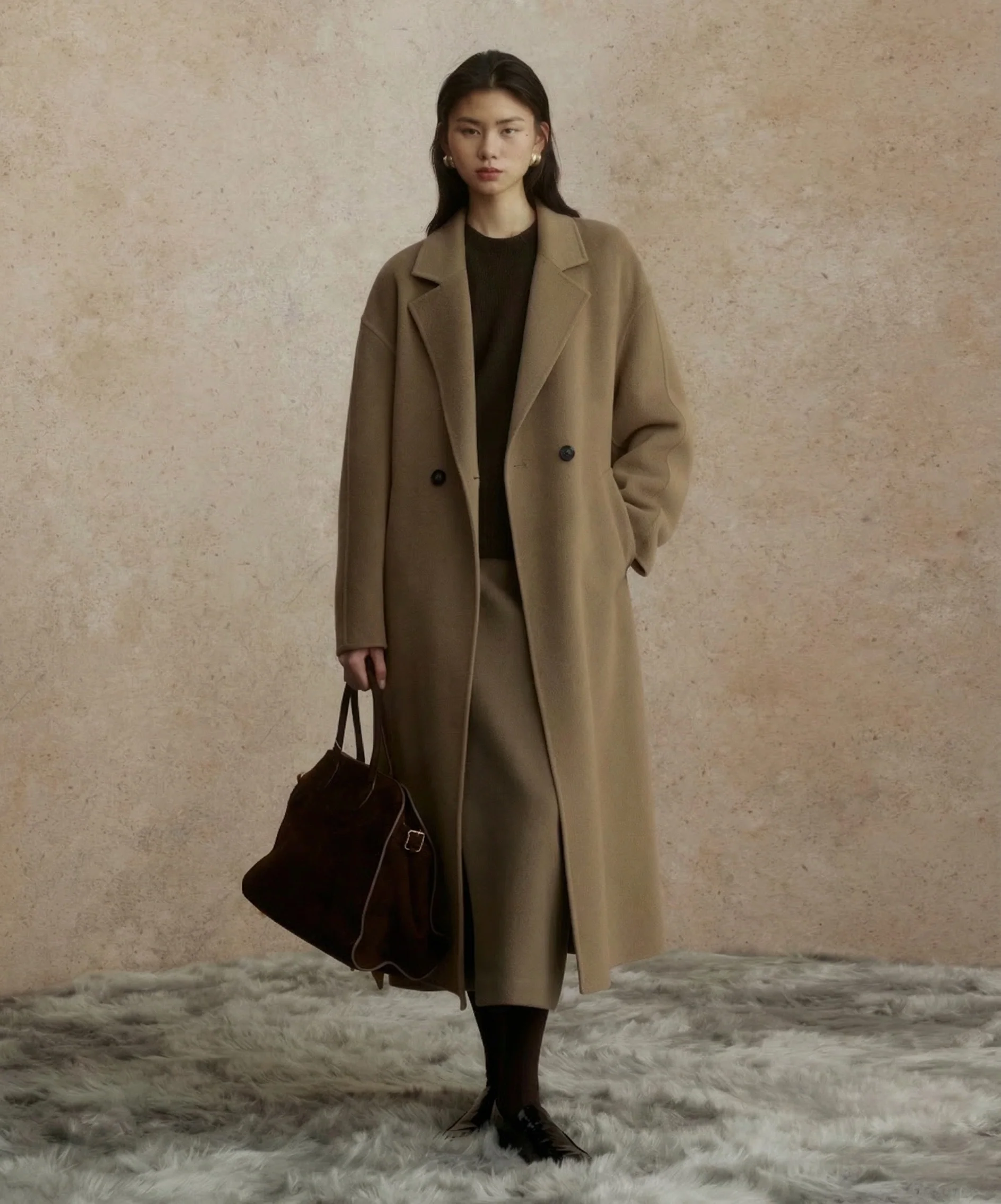 Merino Belted Double-Breasted Coat - Image 3