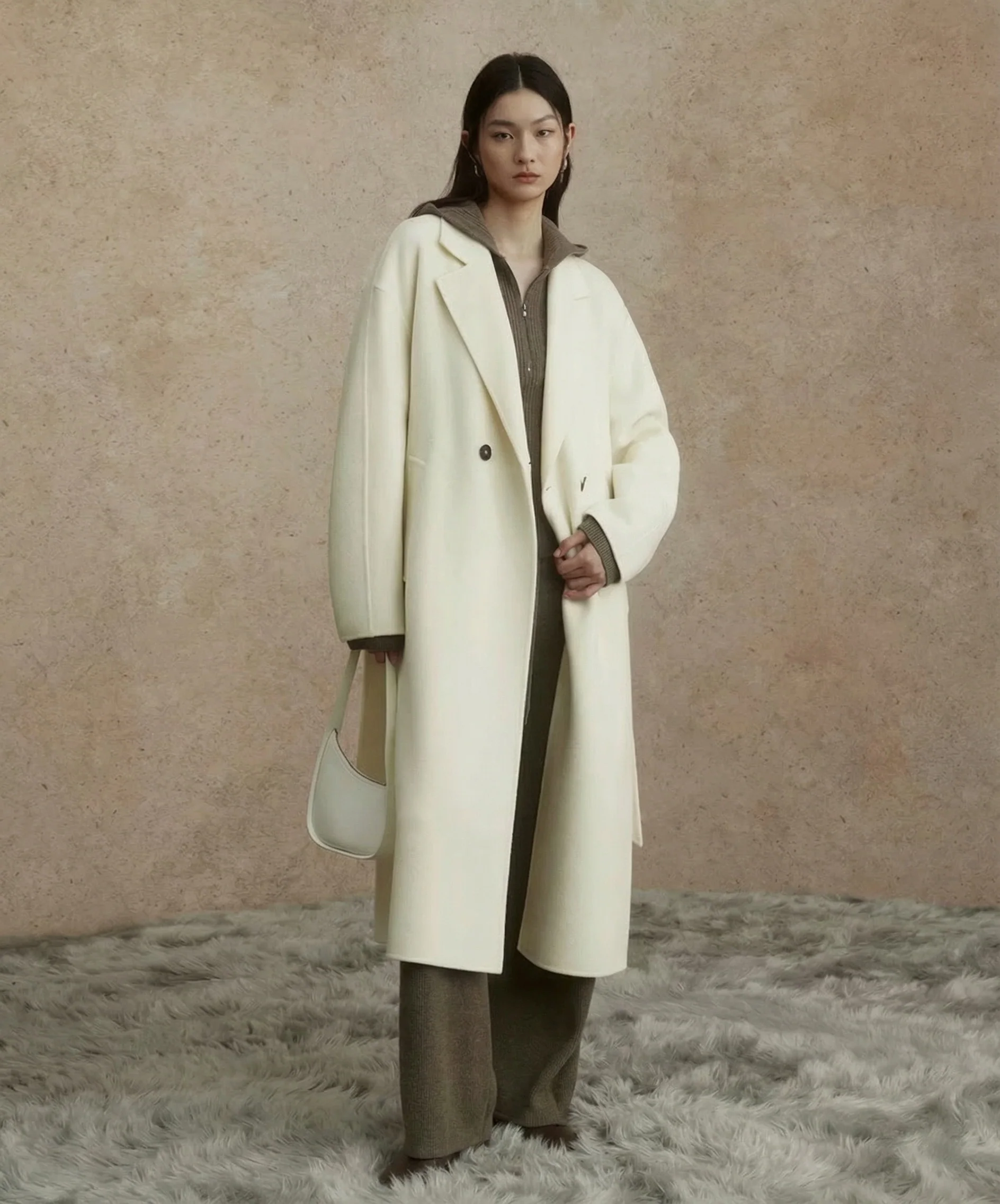 Merino Belted Double-Breasted Coat - Image 5