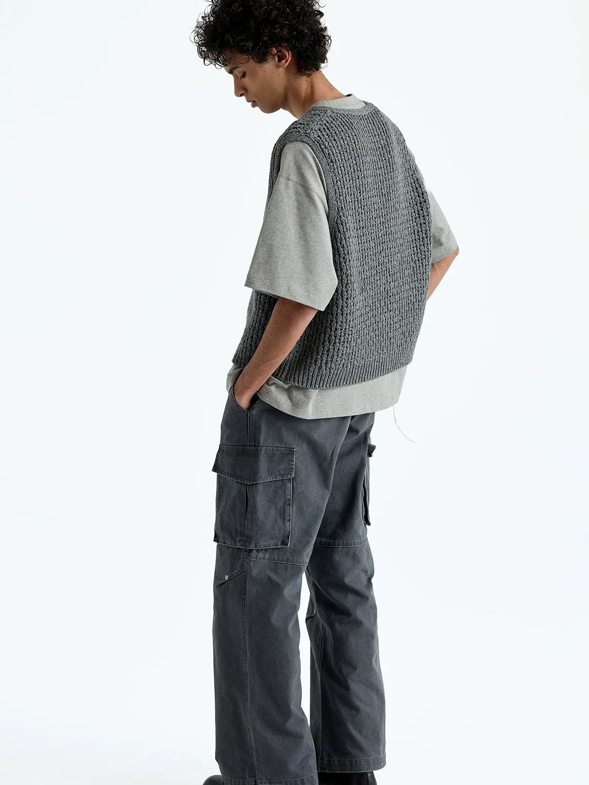 Merino Blend Open-Knit Vest - Image 2